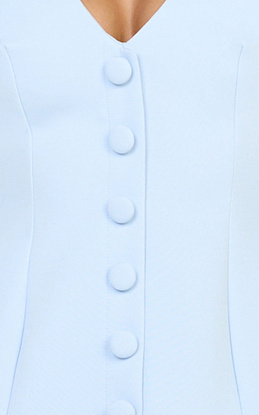 Lavender Mini Dress - Wide Neck Button Down Blazer Dress in Baby Blue