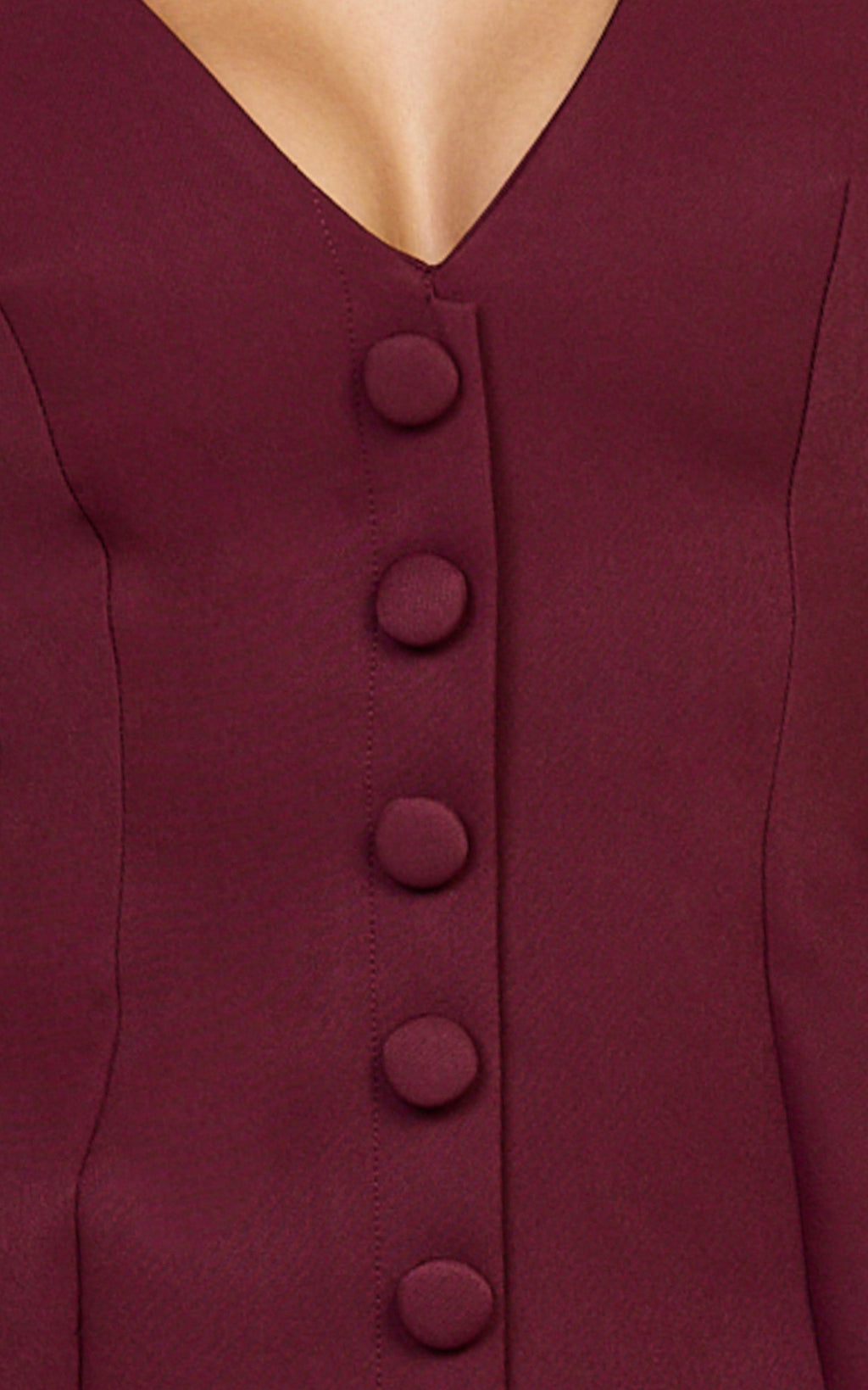 Lavender Mini Dress - Wide Neck Button Down Blazer Dress in Wine