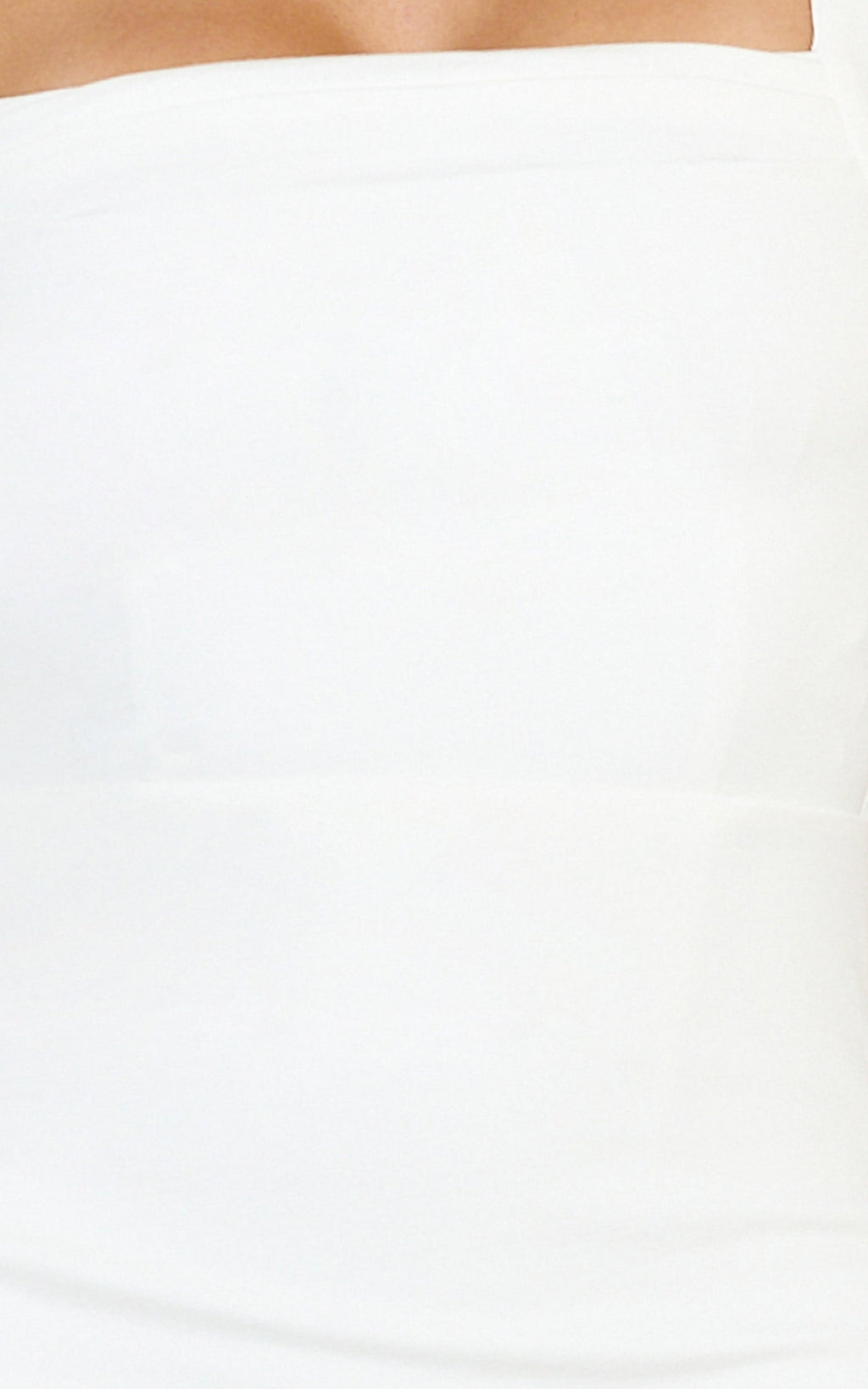 Tiffy Midi Dress - Square Neck Ruched Bodycon Dress in White