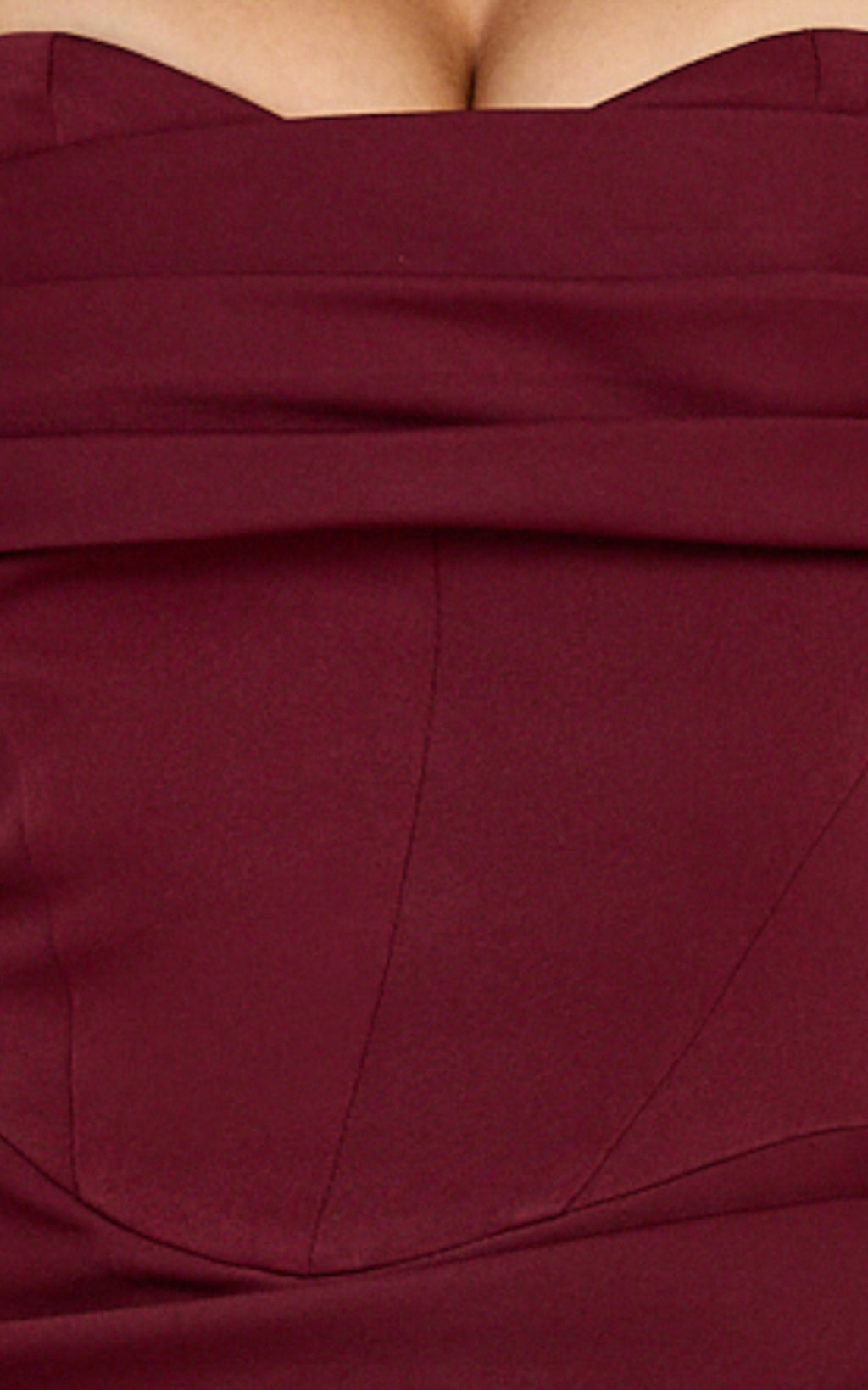 Zinnia Maxi Dress - Gathered Bust Side Split Dress in Wine