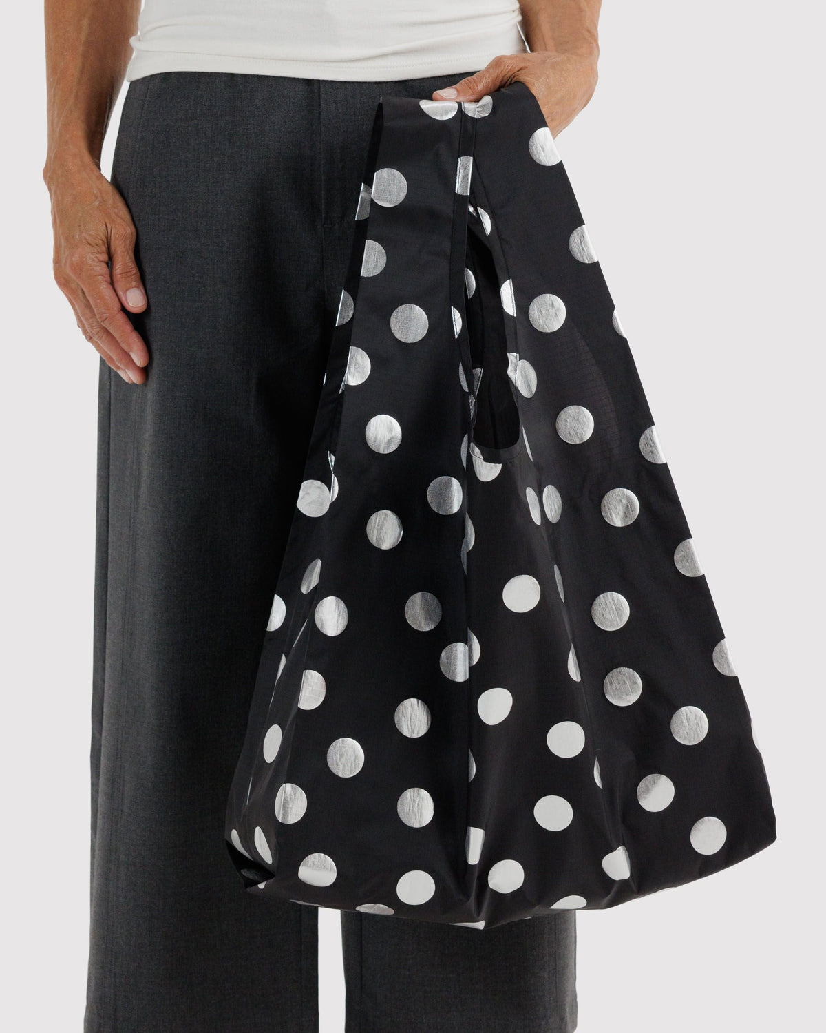 Standard Baggu - Silver Metallic Polka Dot - image 2