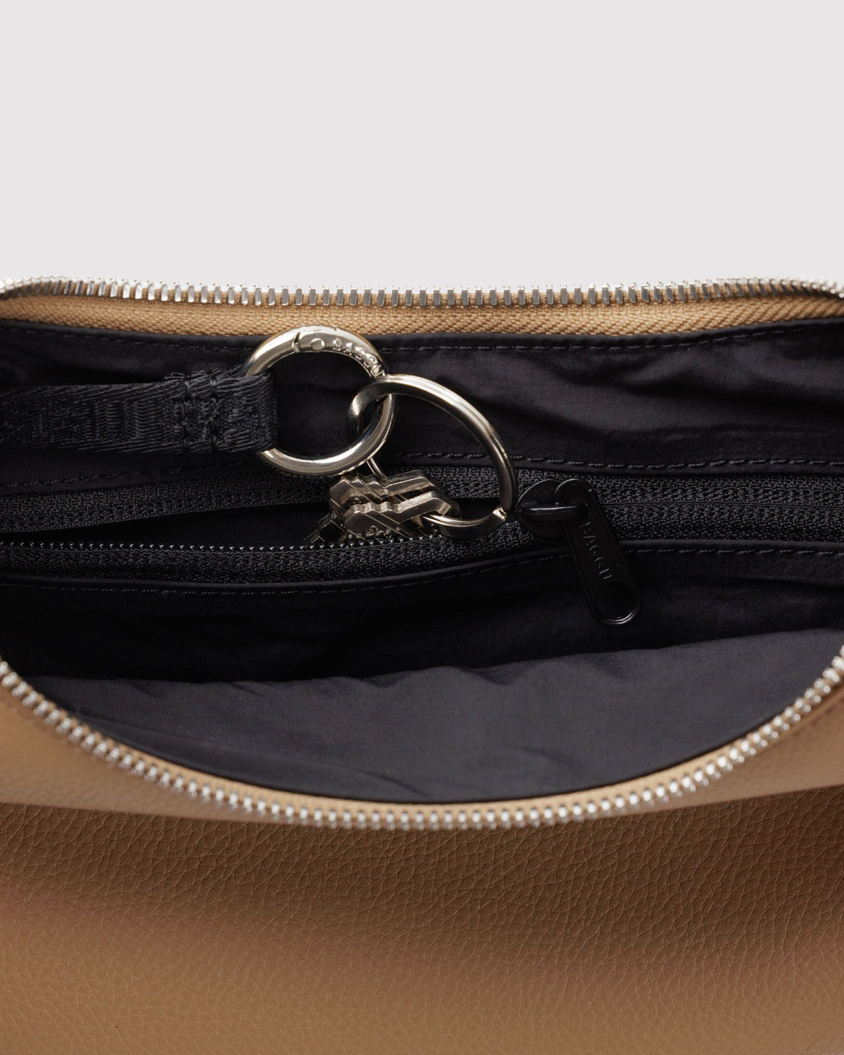 Small Recycled Leather Flat Crescent - Dune - image 3