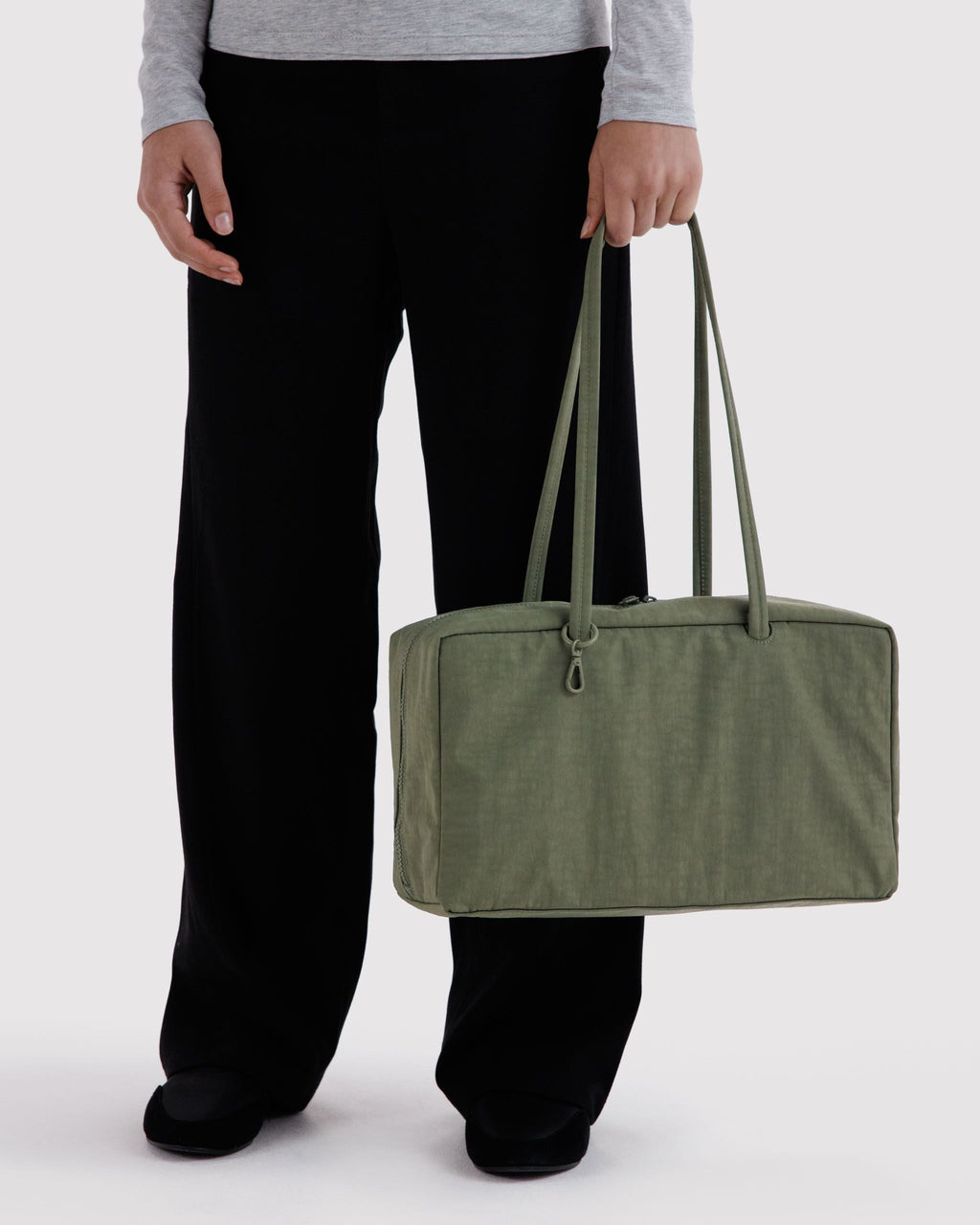 Medium Nylon Bowler Bag - Caper - image 3