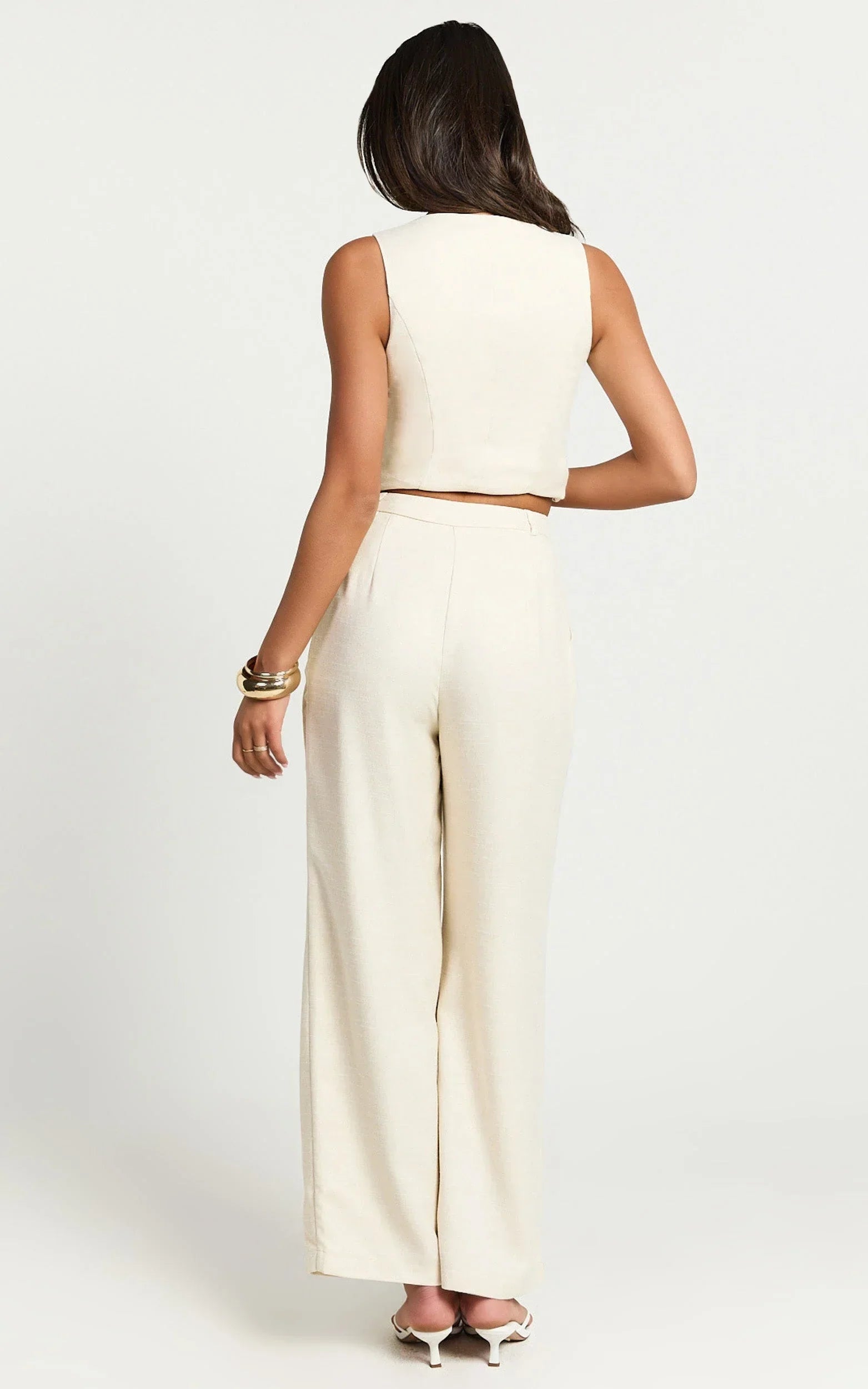 Andie Pants - High Waist Tailored Pants in Cream