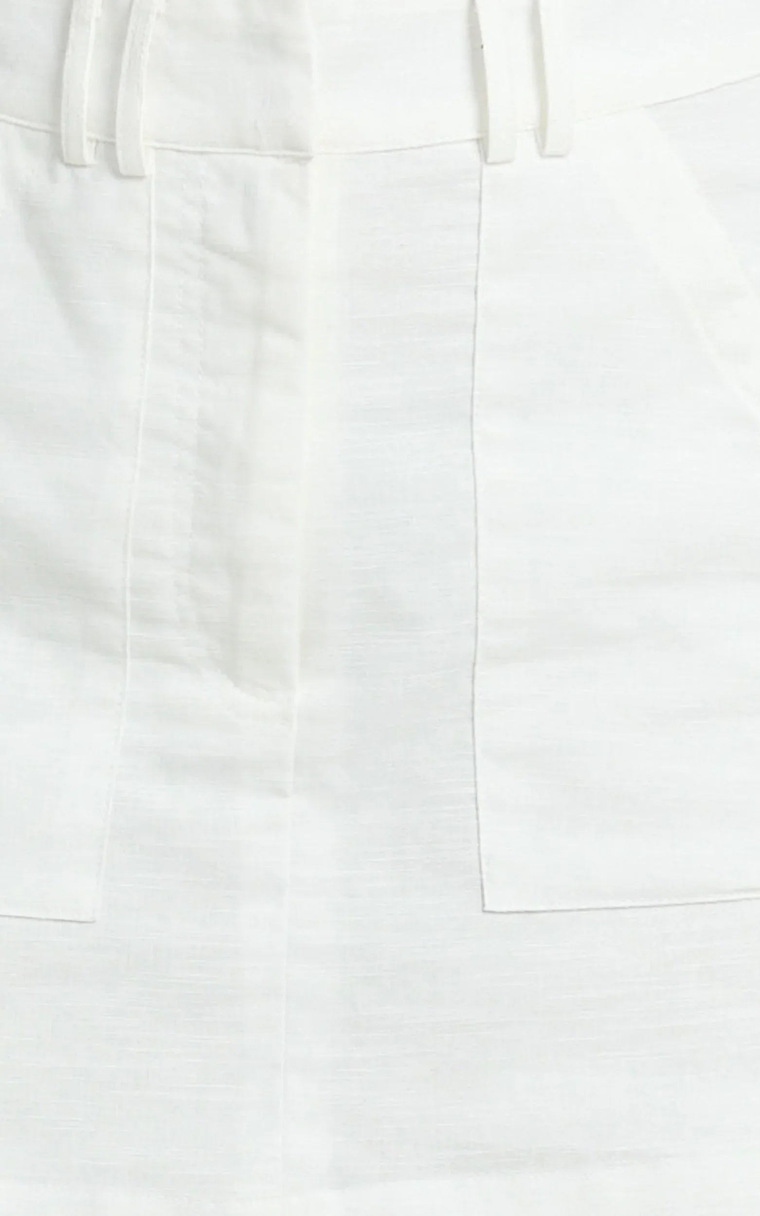Dream Linen Blend Skort - High Waisted A Line Skort in Off White