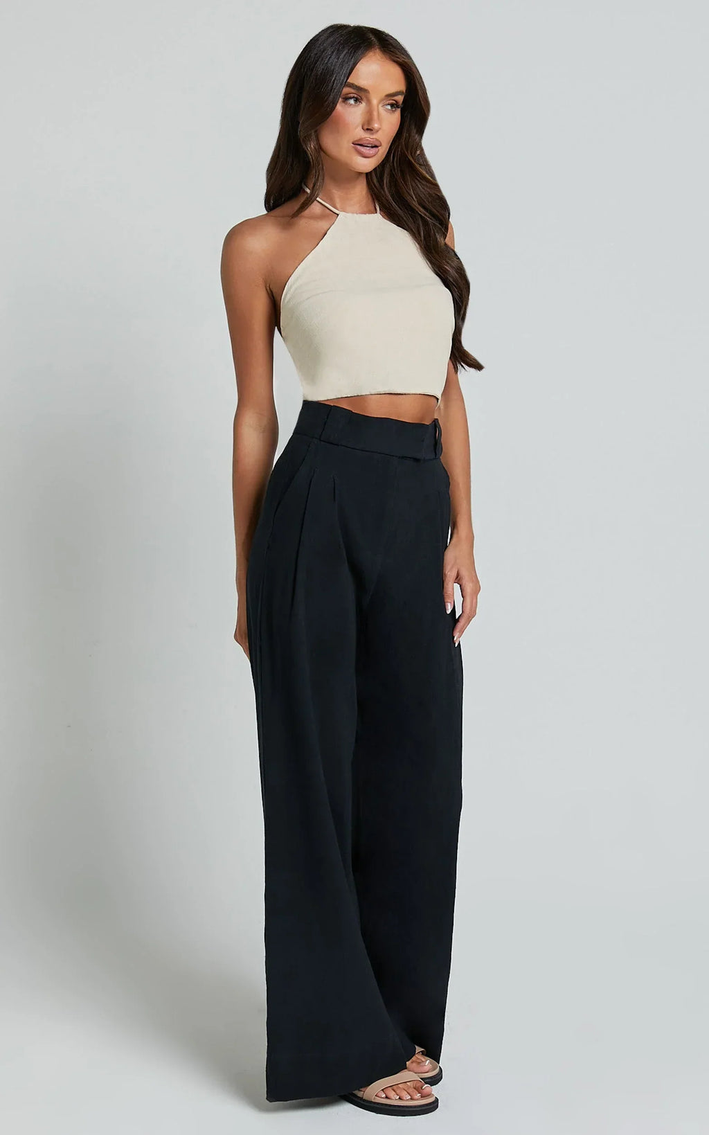 Bette Pants - High Waisted Wide Leg Pants in Black