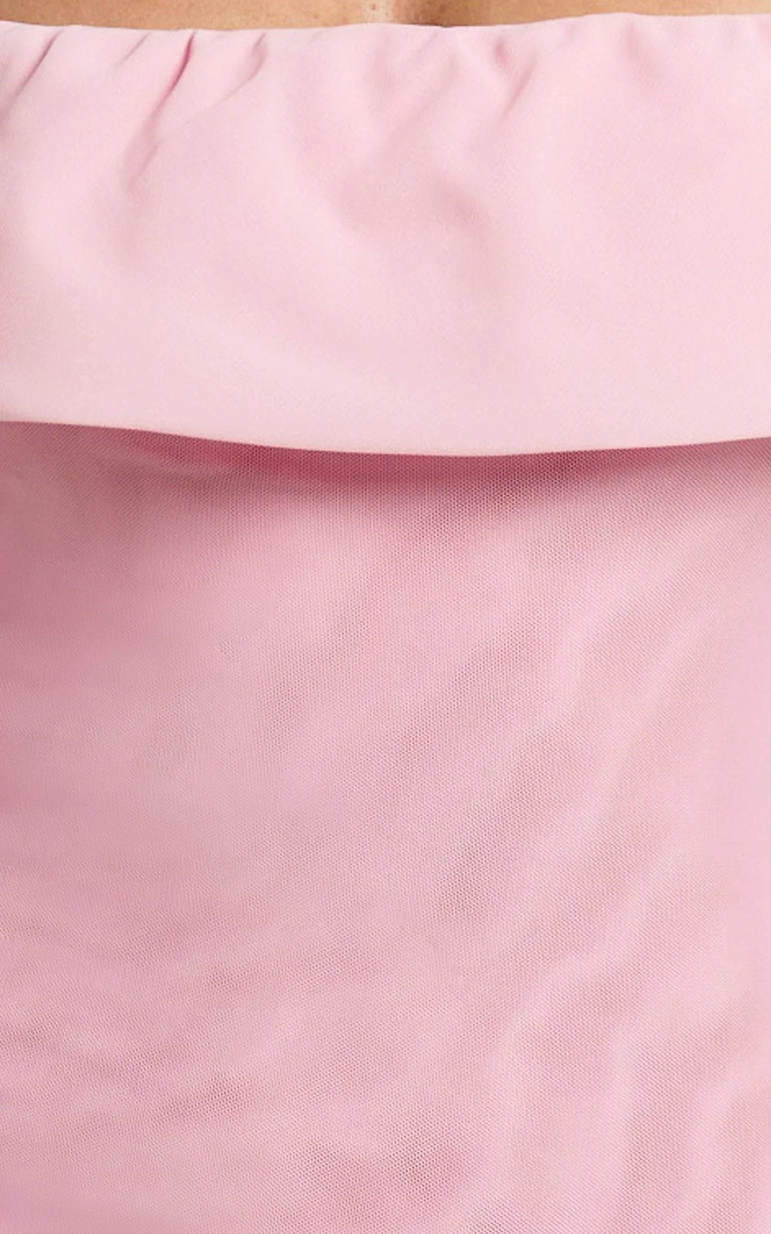 Mirabella Maxi Dress - Off Shoulder Asymmetrical Ruffle Split Dress in Blush