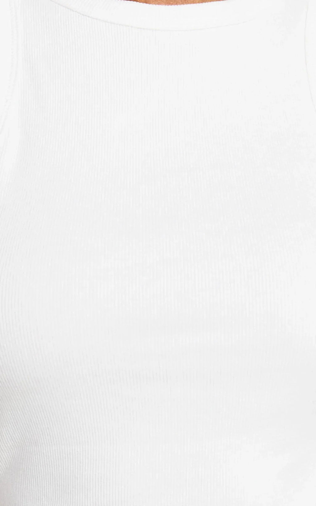 Candyce Mini Dress - Ribbed Sleeveless Bodycon Dress in White