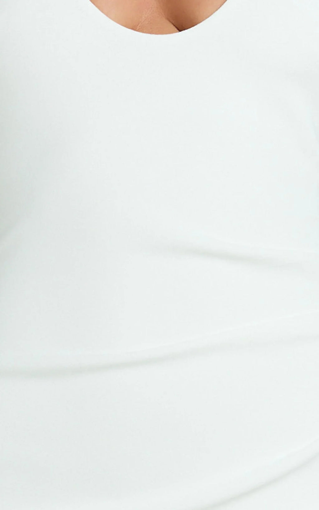 Ruby Maxi Dress - Halter Scoop Neck Low Back Bodycon Dress in White