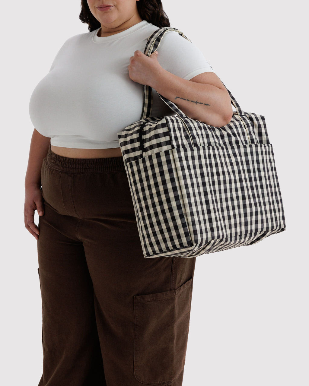 Cloud Carry-on - Black and Cream Gingham - image 3
