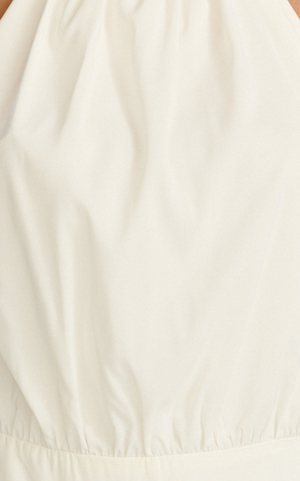 Thea Mini Dress - Backless Halter Dress in Off White