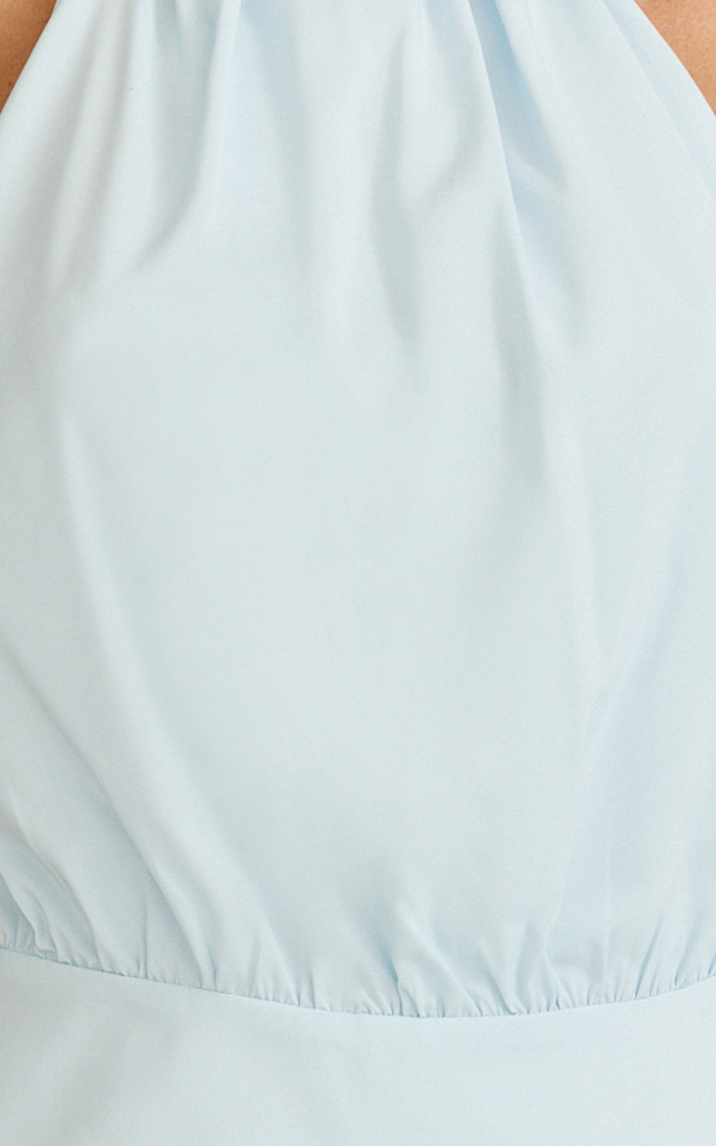 Thea Mini Dress - Backless Halter Dress in Pale Blue