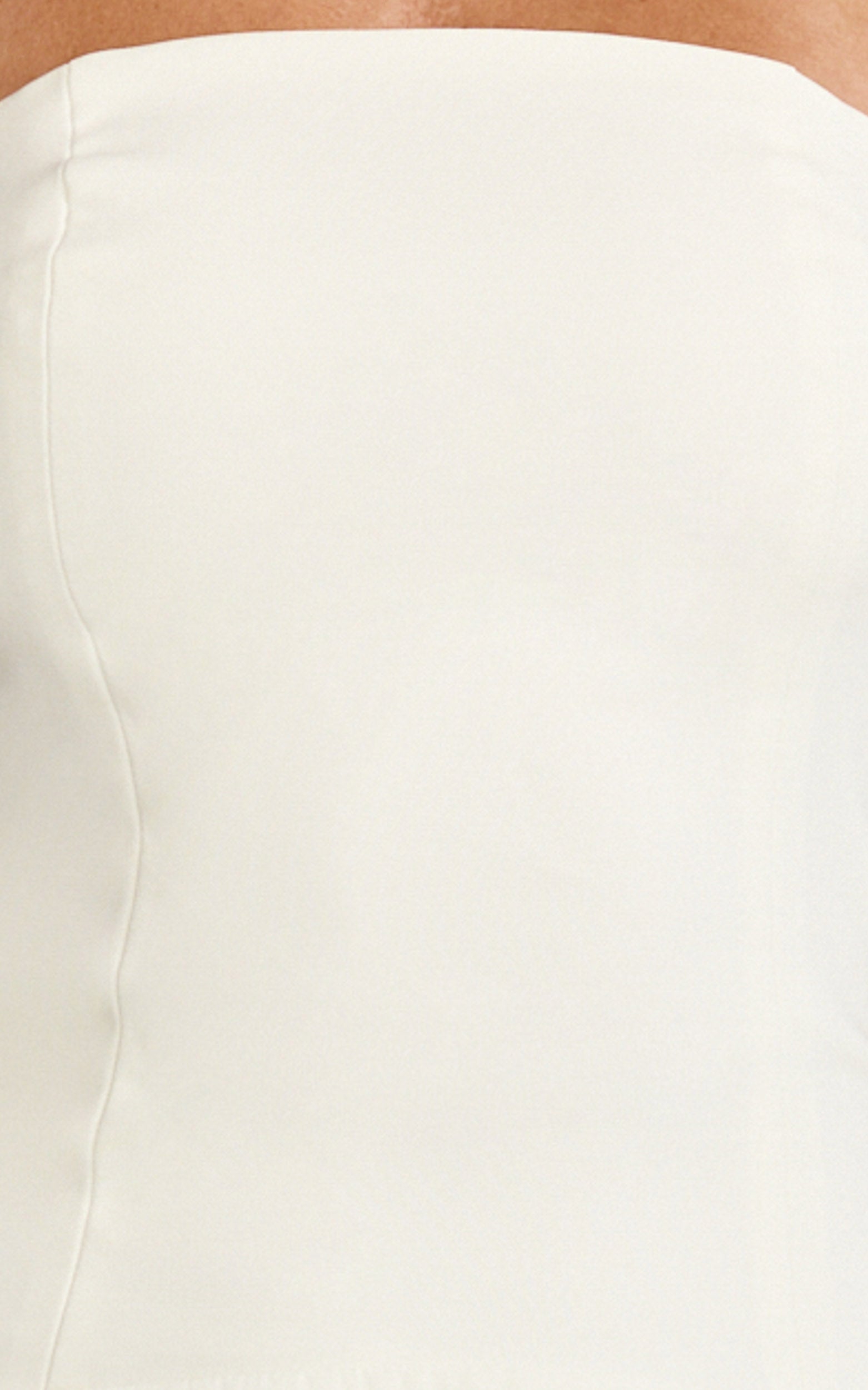 Poppy Mini Dress - Contrast Skirt Strapless Dress in White