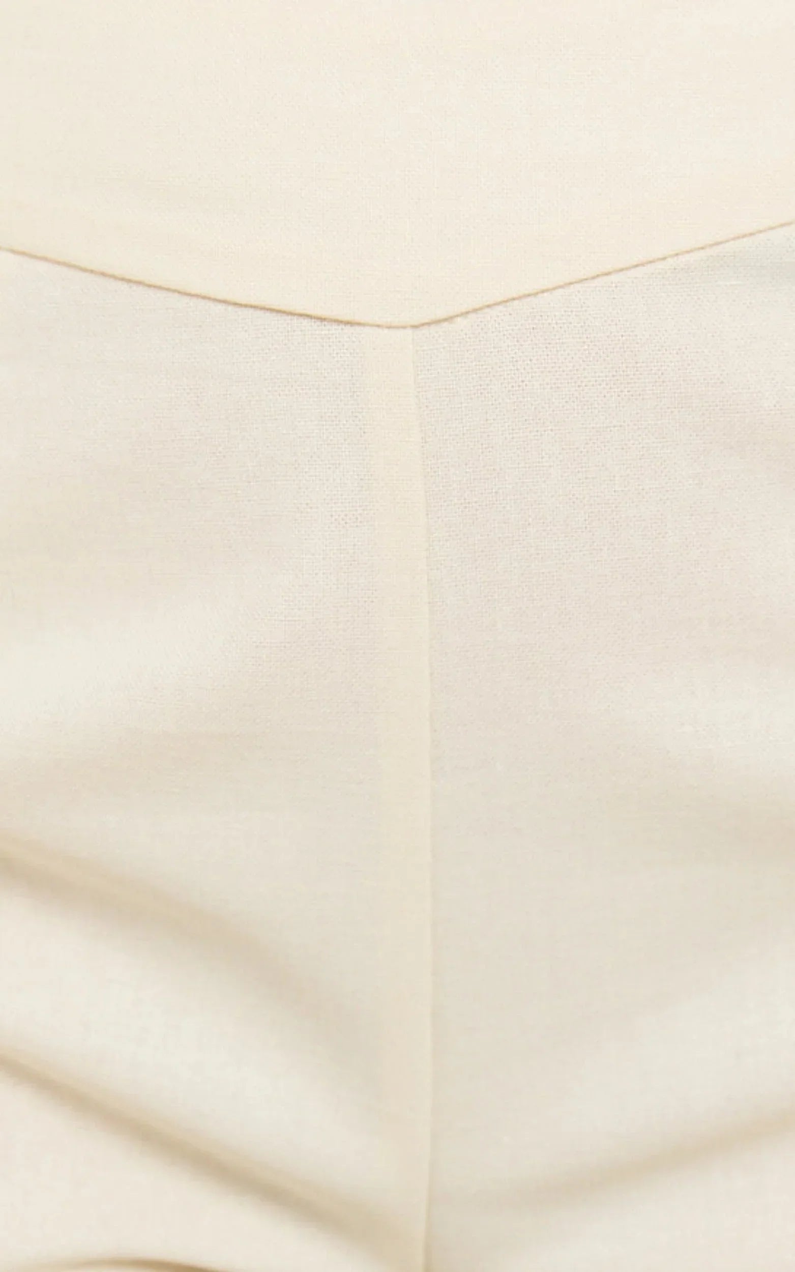 Jamir Pants - Linen Look High Waisted Fit and Flare Pants in Cream