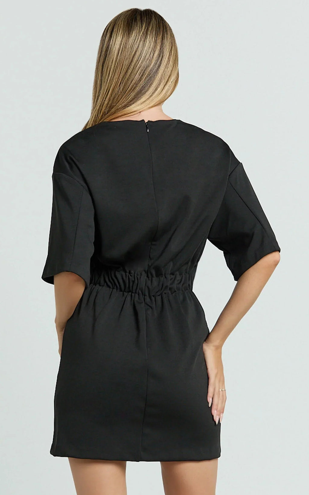 Karyna Mini Dress - shirt Dress in Black