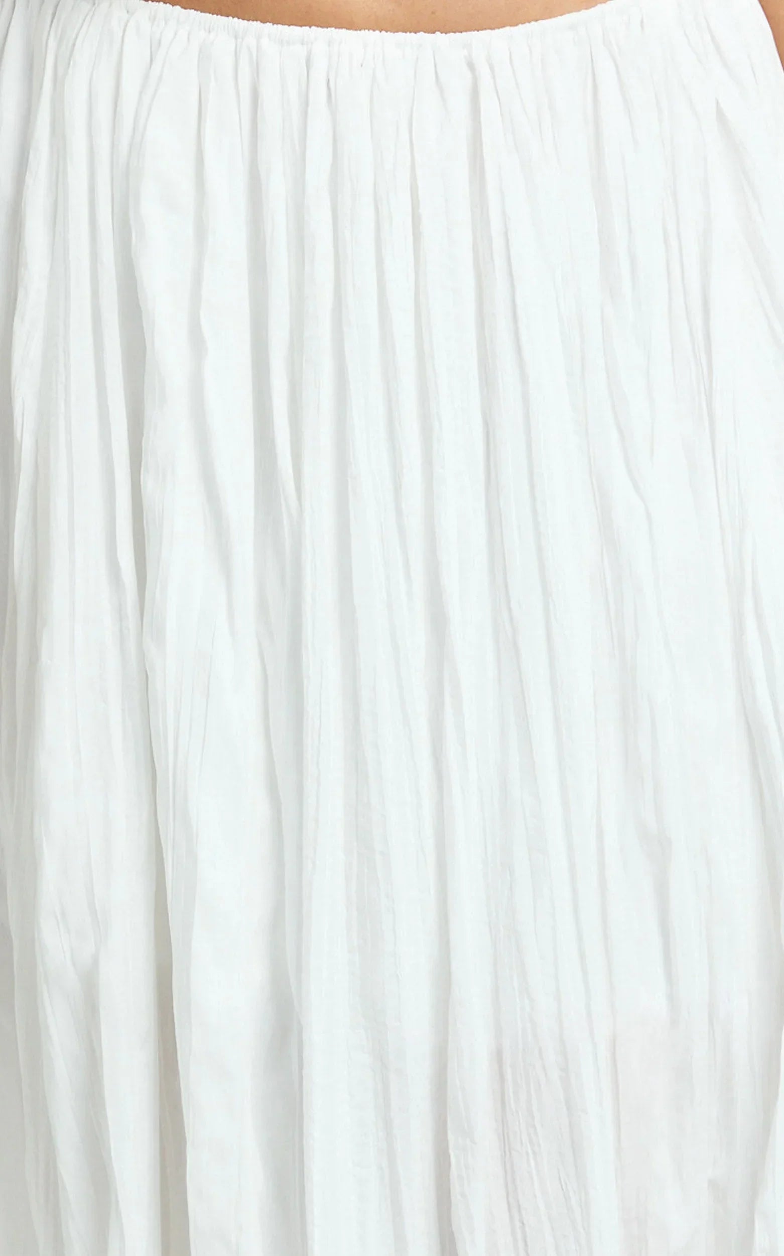 Heidi Maxi Skirt - Elastic Waist Side Split Skirt in White