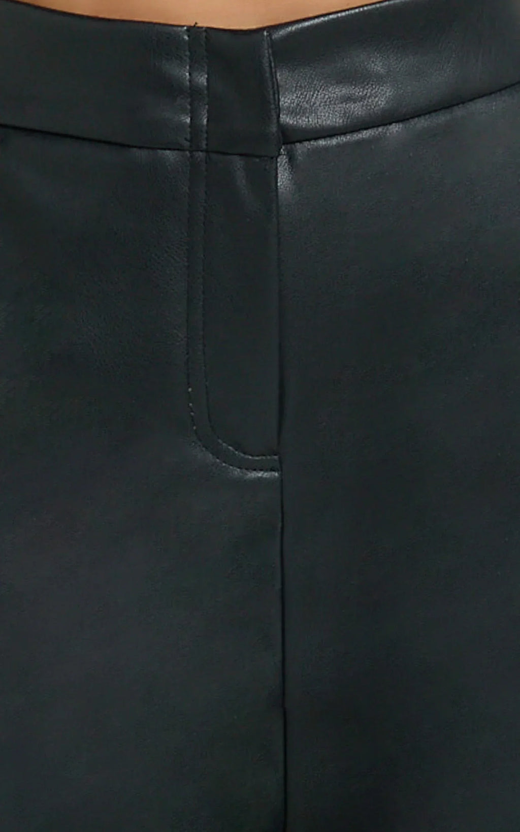 Braelyn Shorts - Faux Leather Mid Waisted Mini Shorts in Black