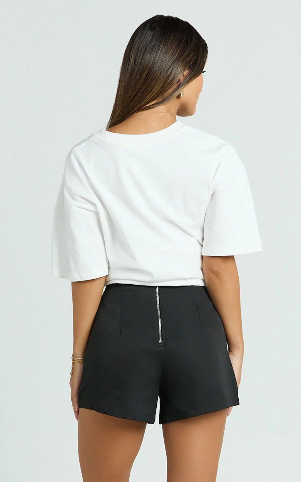 Along The Ride Mini Shorts - Tailored Shorts in Black