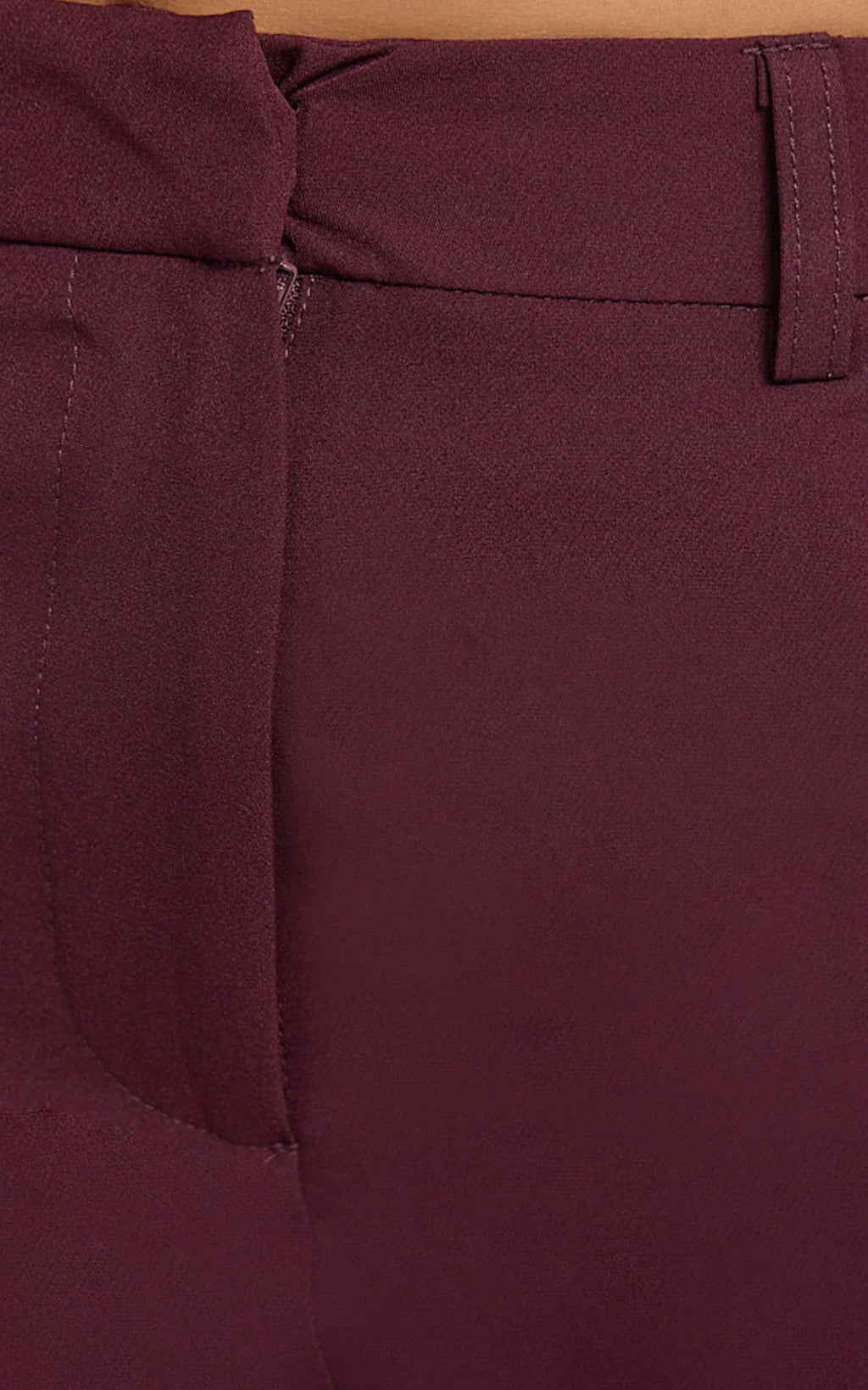Hermie Pants - High Waisted Cropped Tailored Pants in Wine