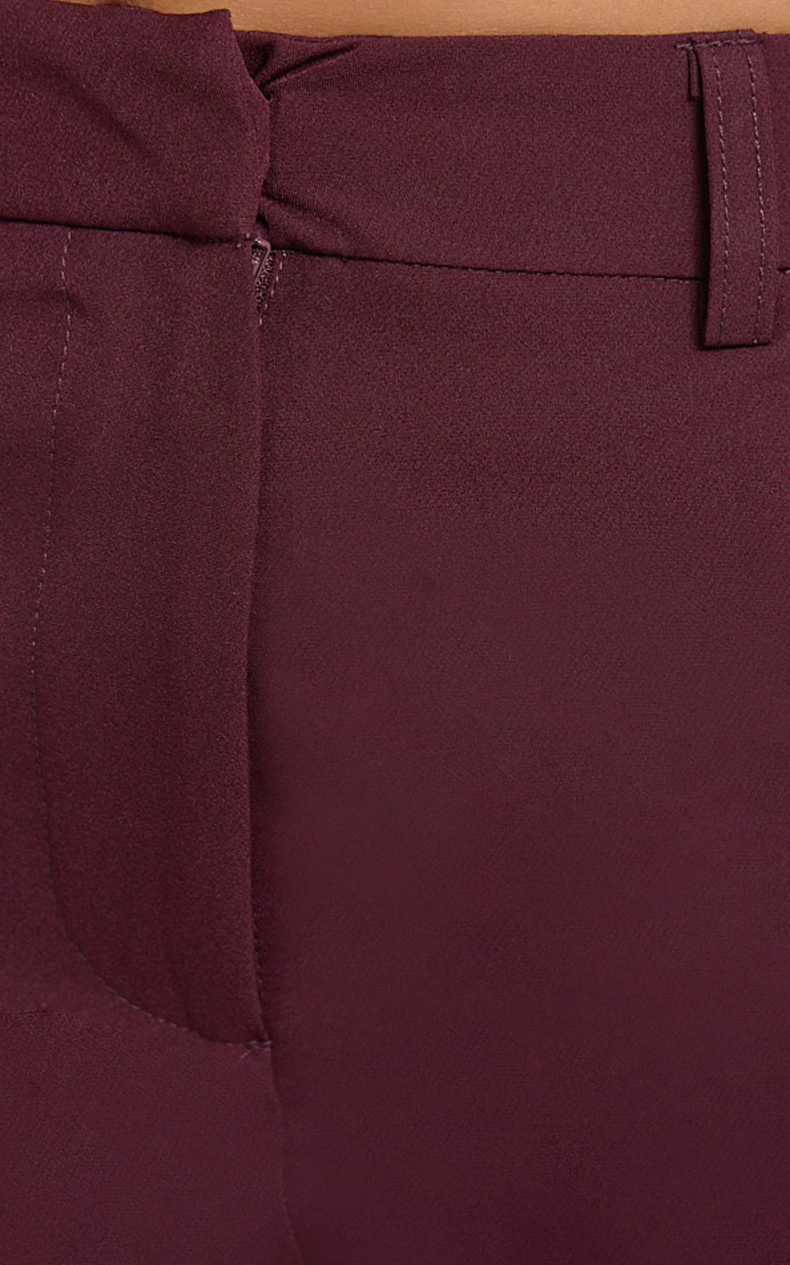 Hermie Pants - High Waisted Cropped Tailored Pants in Wine