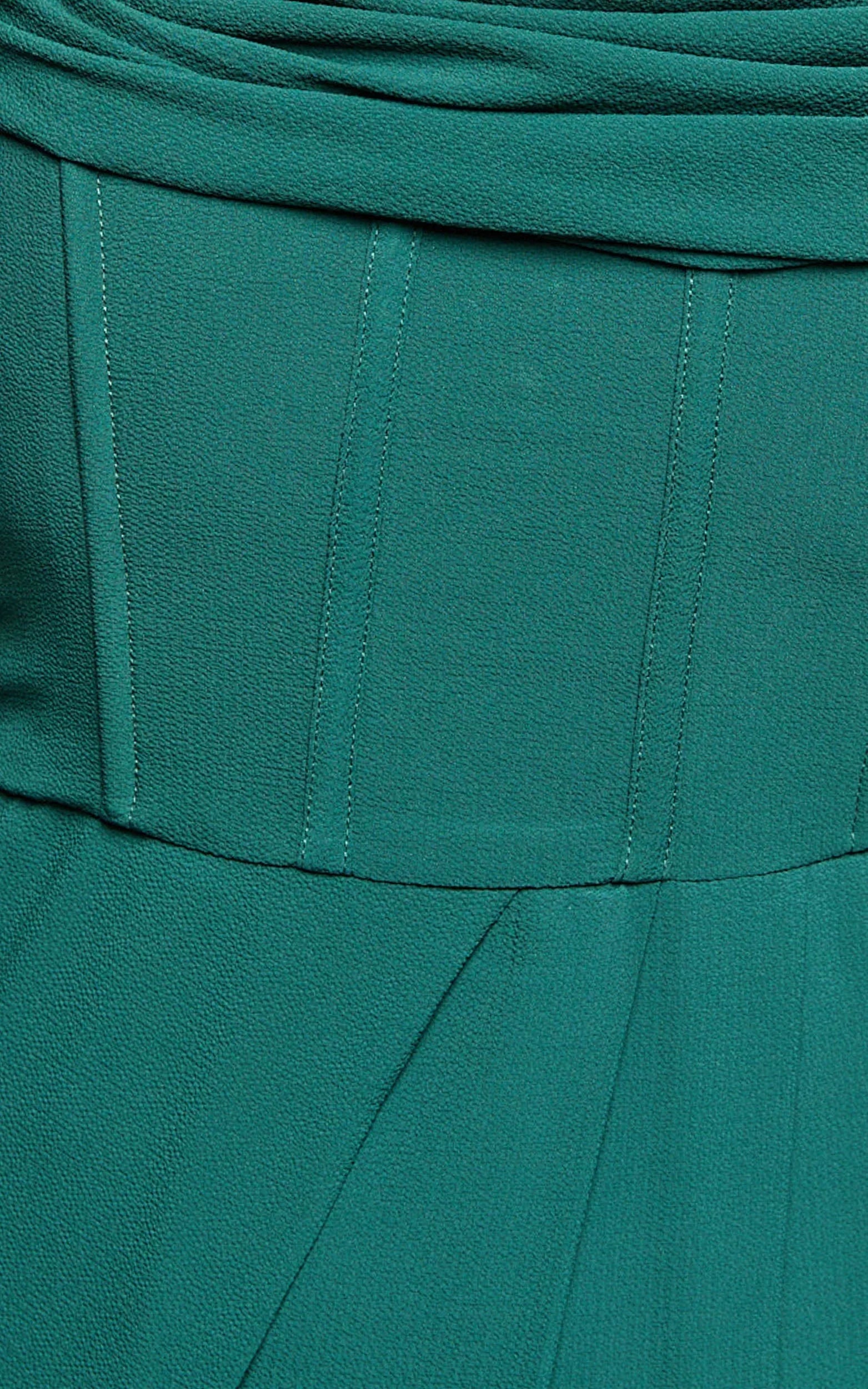 Andrina Midi Dress - High Low Wrap Corset Dress in Forest Green
