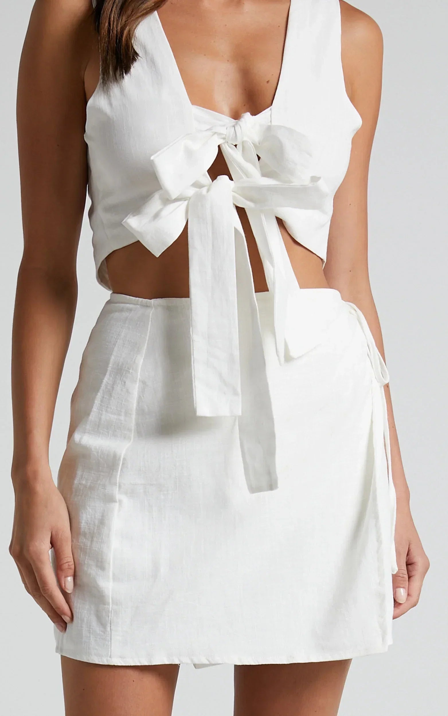 Chevy Mini Skirt - Wrap Skirt in White