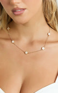 Britt Multi Clover Pendant Necklace in Gold