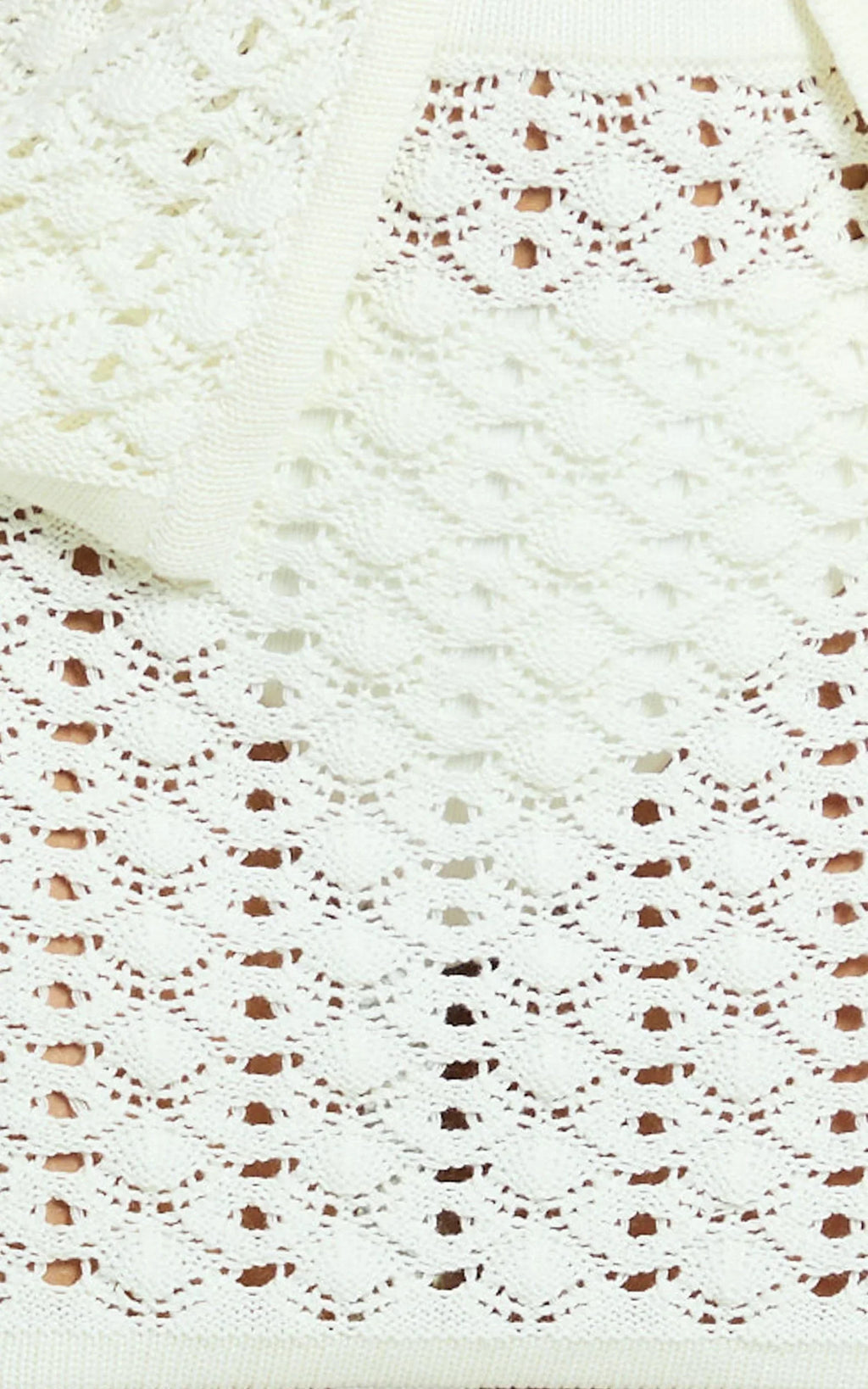 Henrietta Mini Skirt - Fitted Pointelle Knit Skirt in Off White