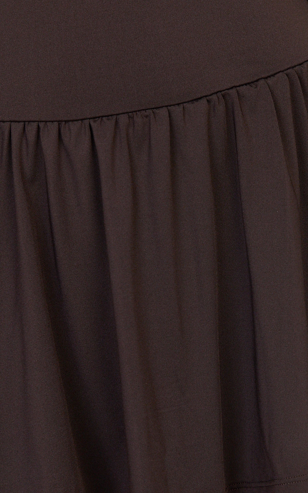 Estelle Mini Dress - Off Shoulder Long Sleeve Drop Waist Dress in Dark Chocolate