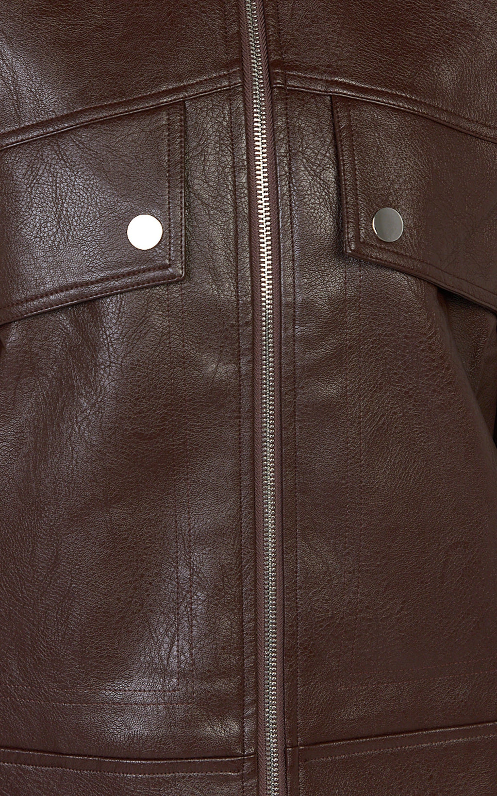Lumi Jacket - Faux Leather Bomber Jacket in Chocolate
