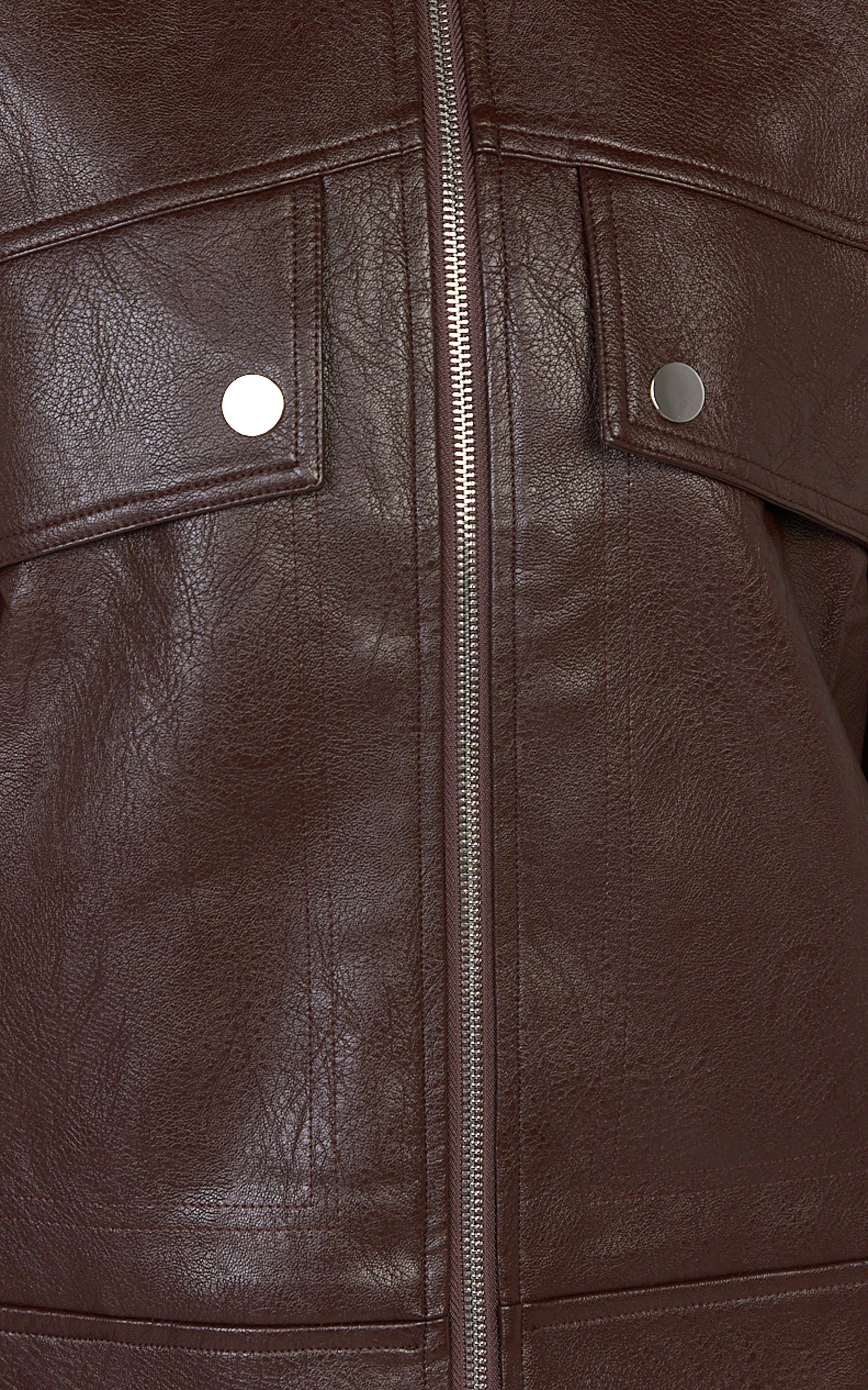 Lumi Jacket - Faux Leather Bomber Jacket in Chocolate