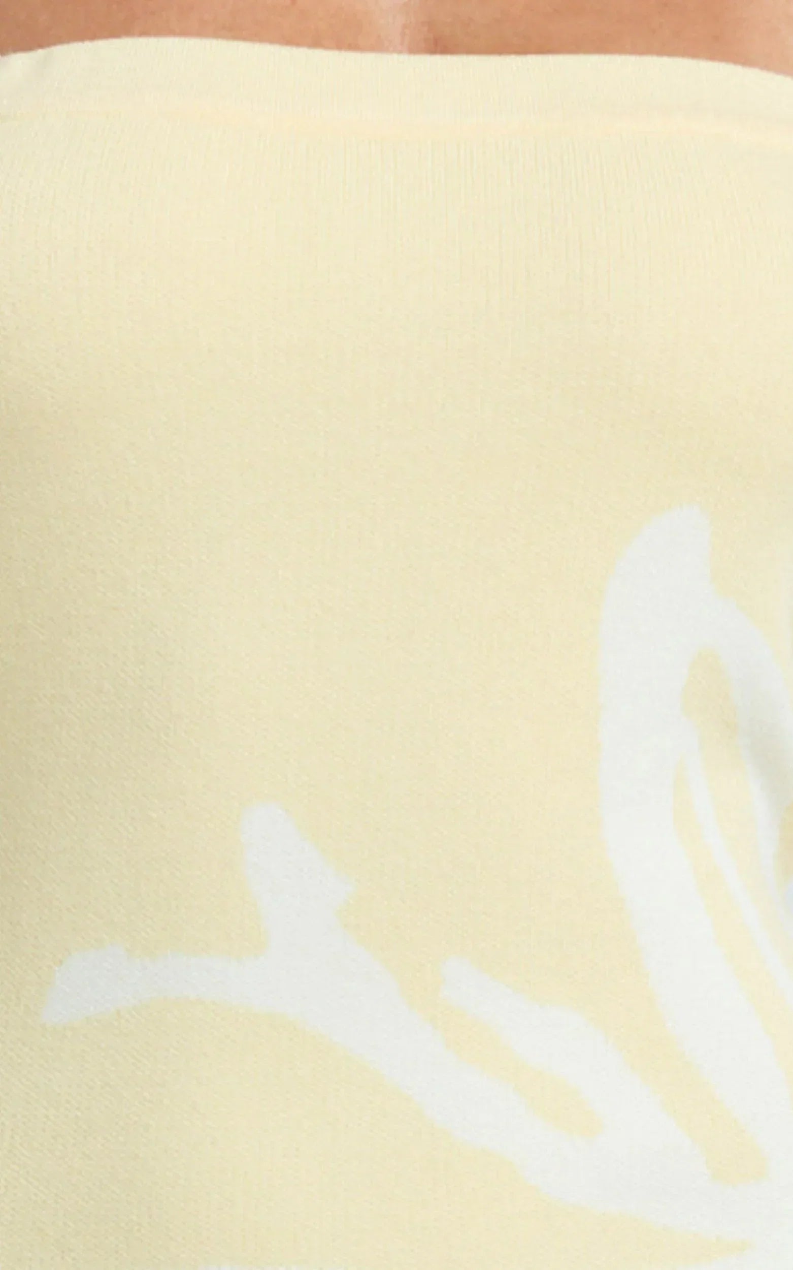 Rema Maxi Dress - Intarsia Floral Strapless Knitted Dress in Lemon