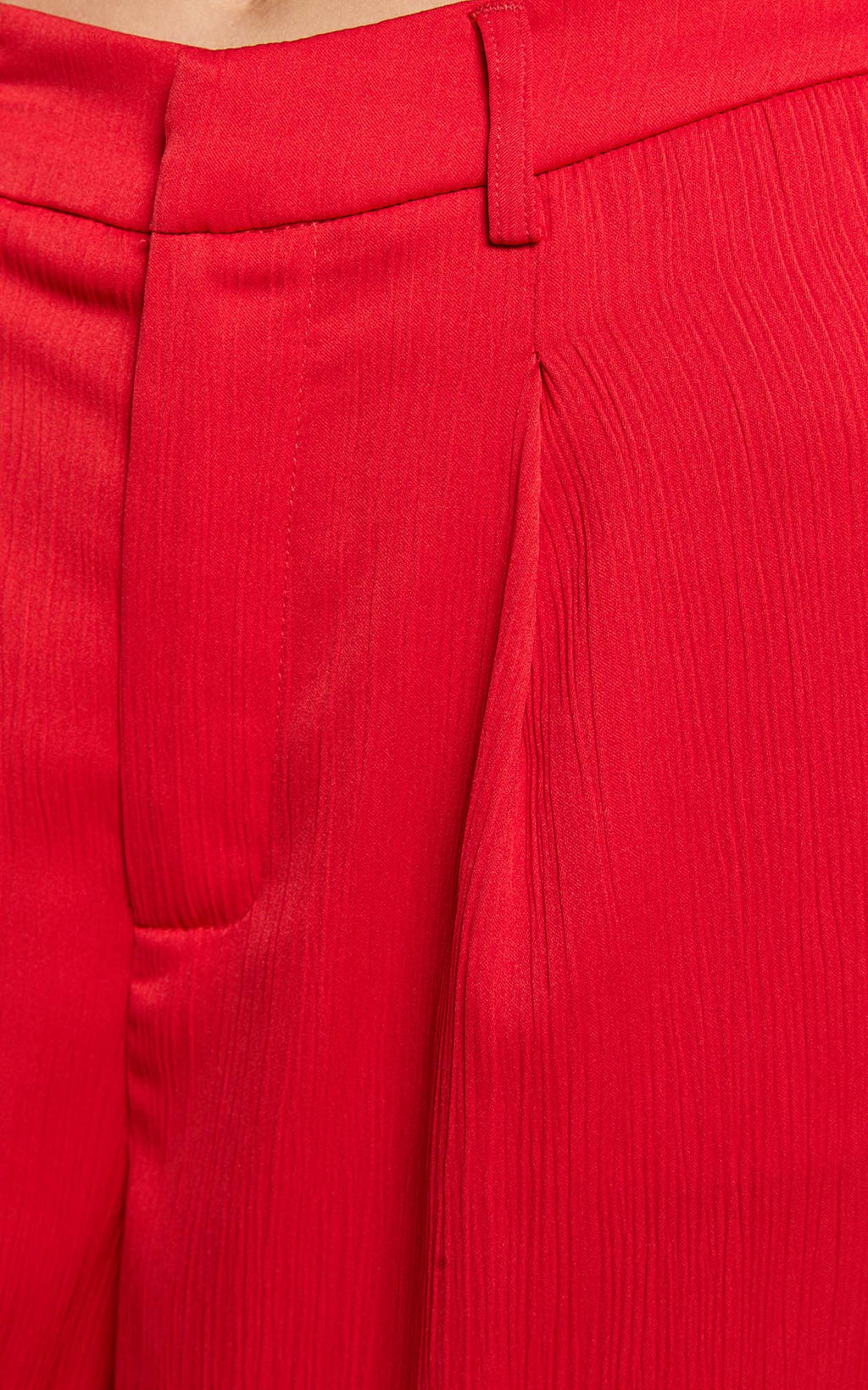 Jacie Pants - High Waisted Relaxed Textured Pants in Red