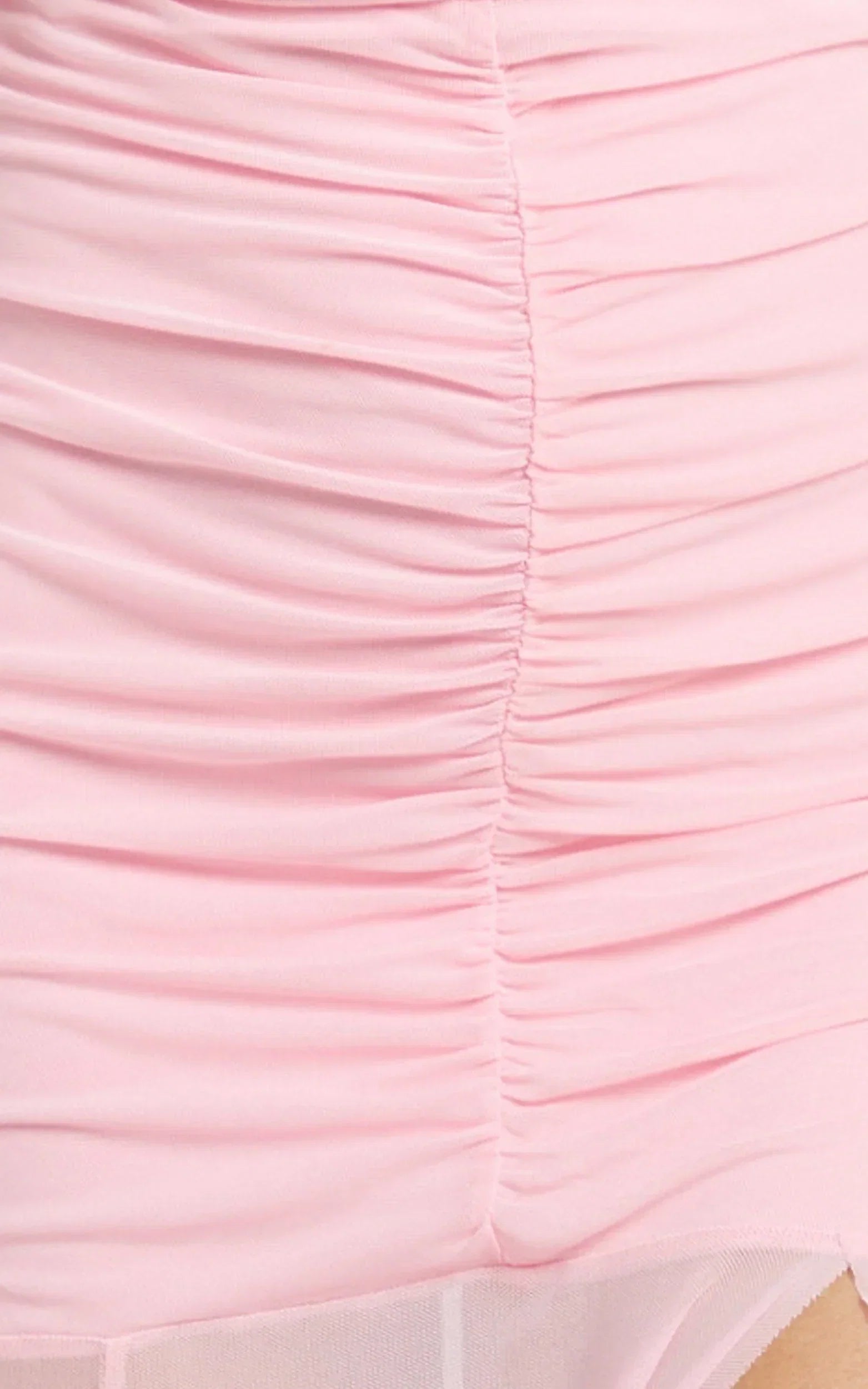 Alanna Maxi Dress - Off Shoulder Ruched Mesh Dress in Pink
