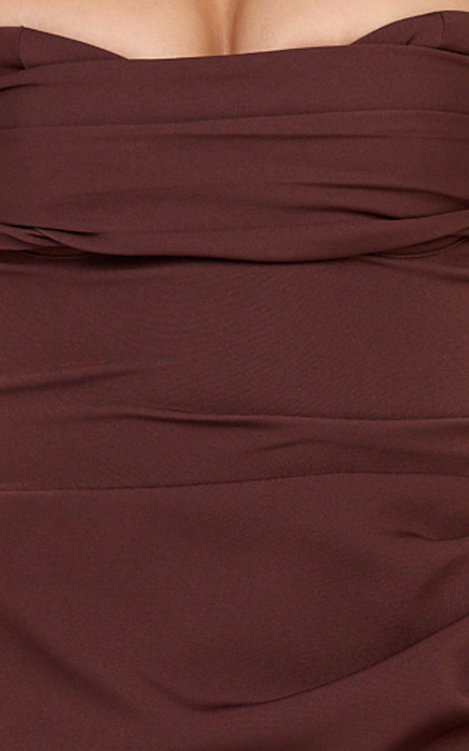 Kenna Mini Dress - Gathered Bust Tucked Waist Dress in Chocolate