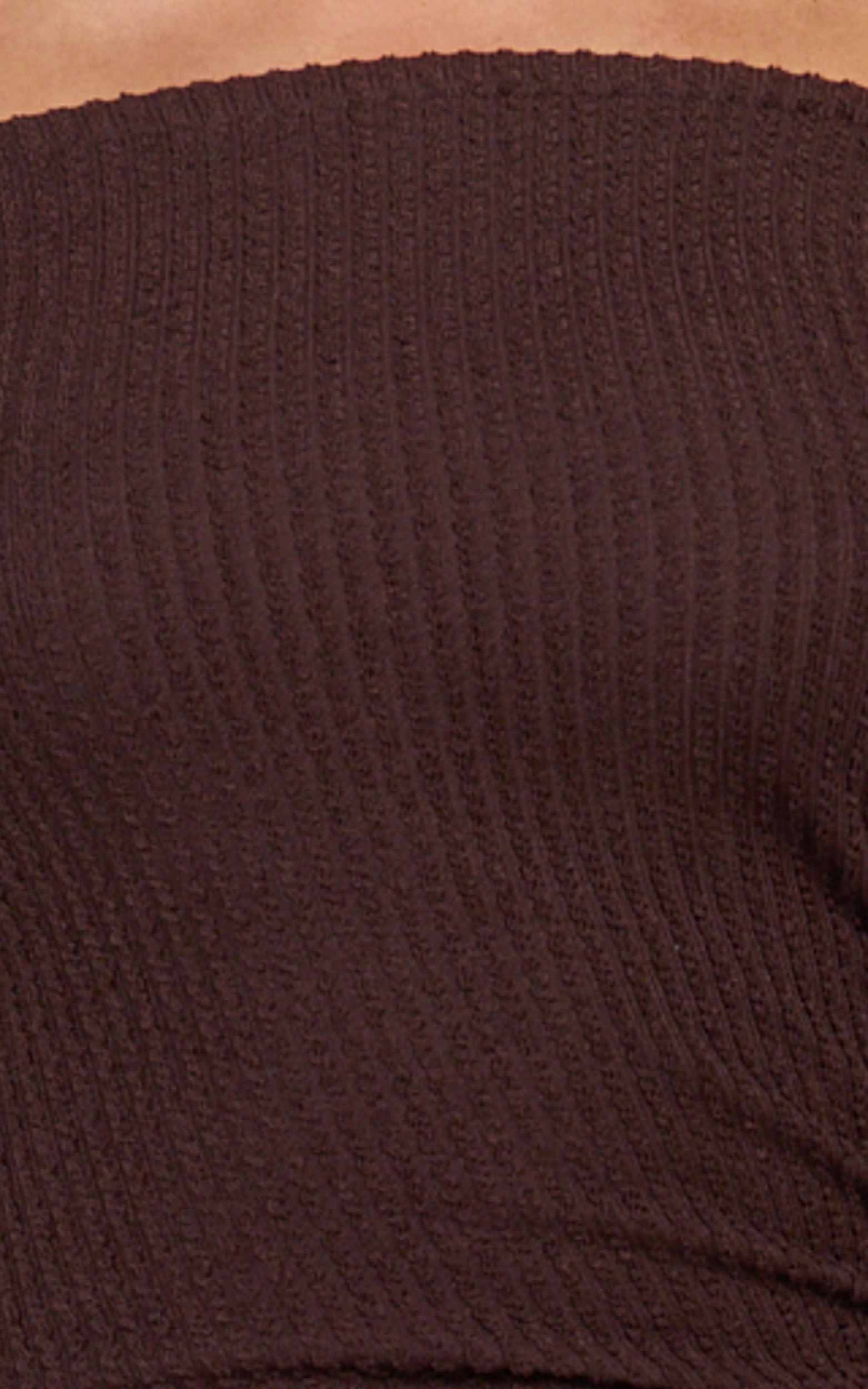 Ayla Maxi Dress - Off Shoulder Flared Sleeve Bodycon Dress in Chocolate
