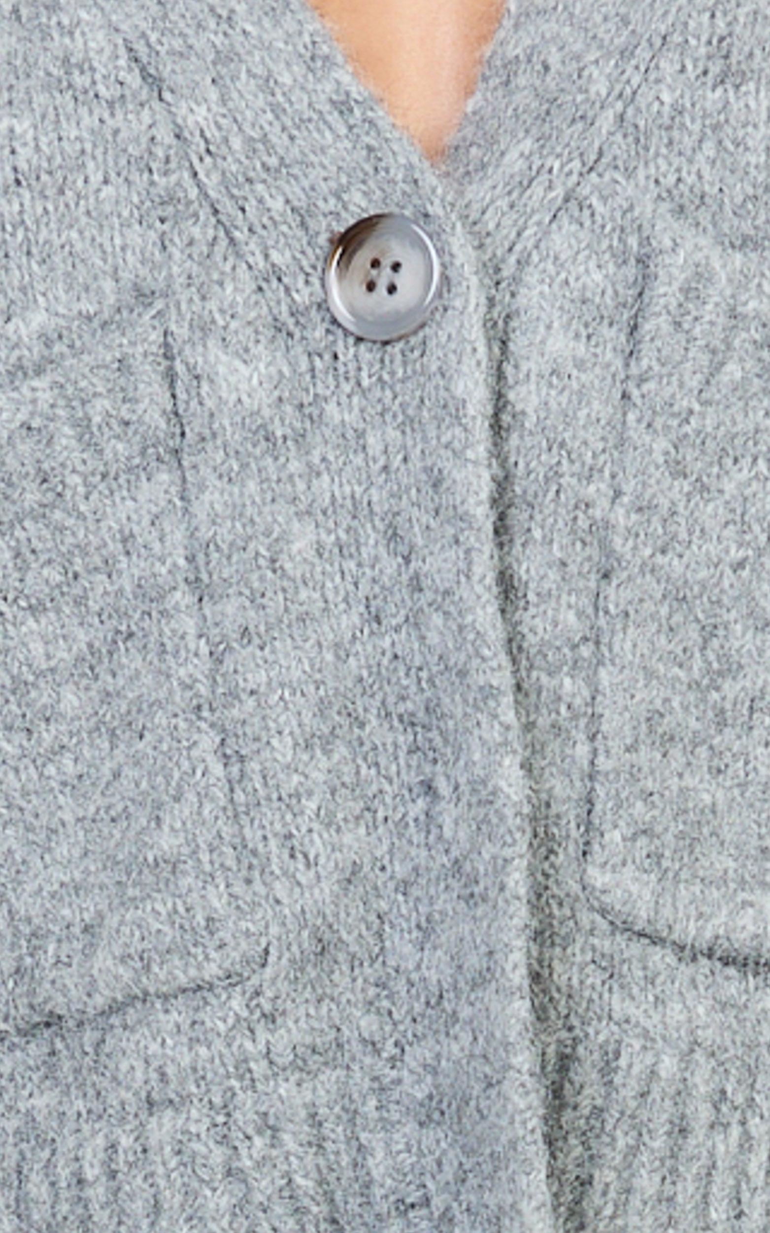 Becka Cardigan - Oversized Recycled Knitted Button Through Cardigan in Grey