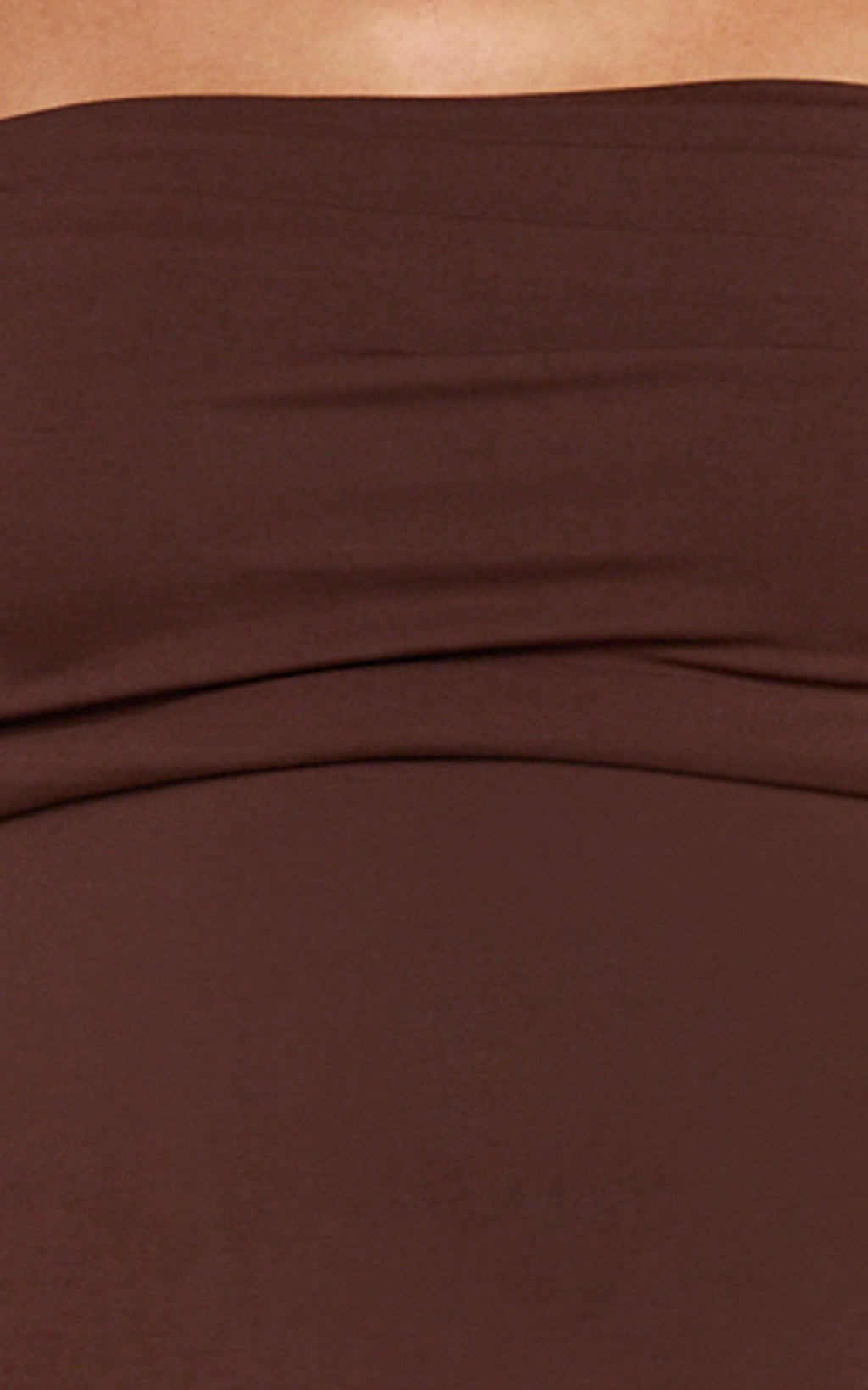 Jolie Top - Off Shoulder Long Sleeve Gathered Top in Chocolate
