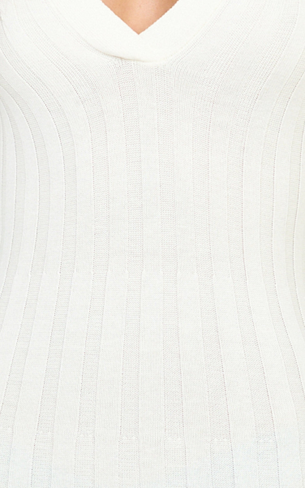 Pamela Midi Dress - Ribbed Knit Poli Midi Dress in Off White