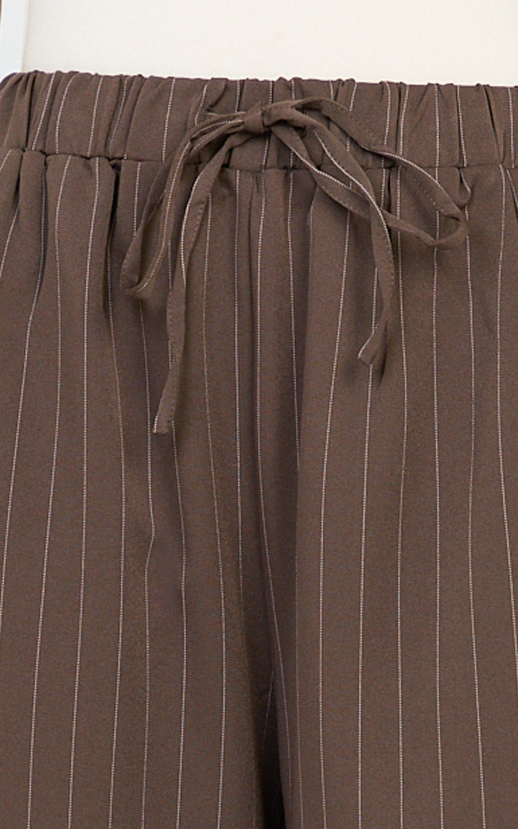 Amara Pants - High Waist Wide Leg Stripe Pants in Chocolate