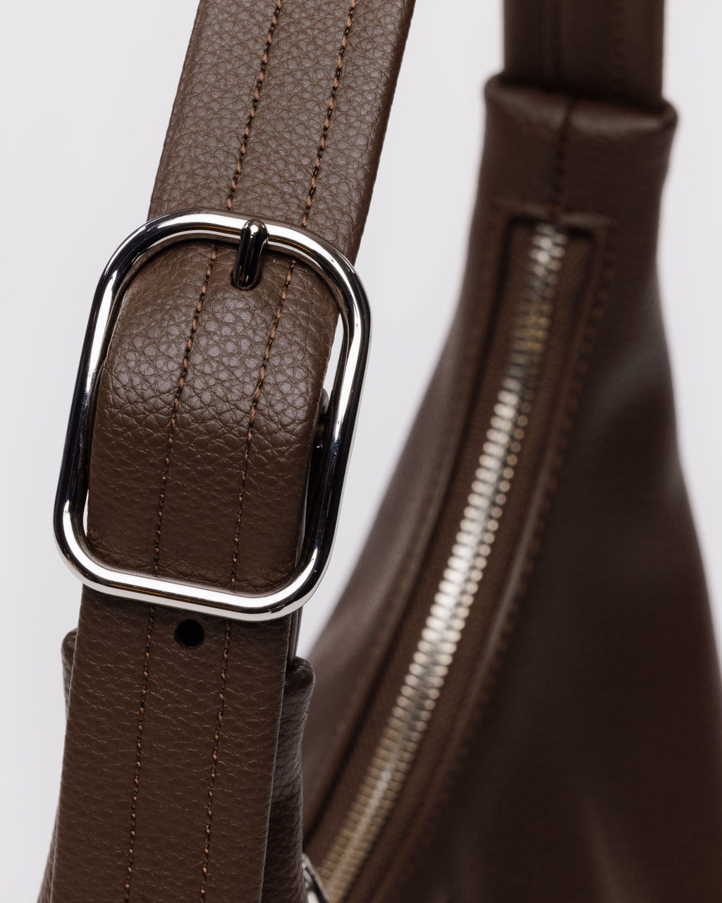 Mini Recycled Leather Shoulder Bag - Brown - image 4