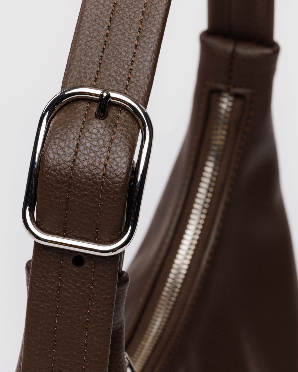 Mini Recycled Leather Shoulder Bag - Brown - image 4
