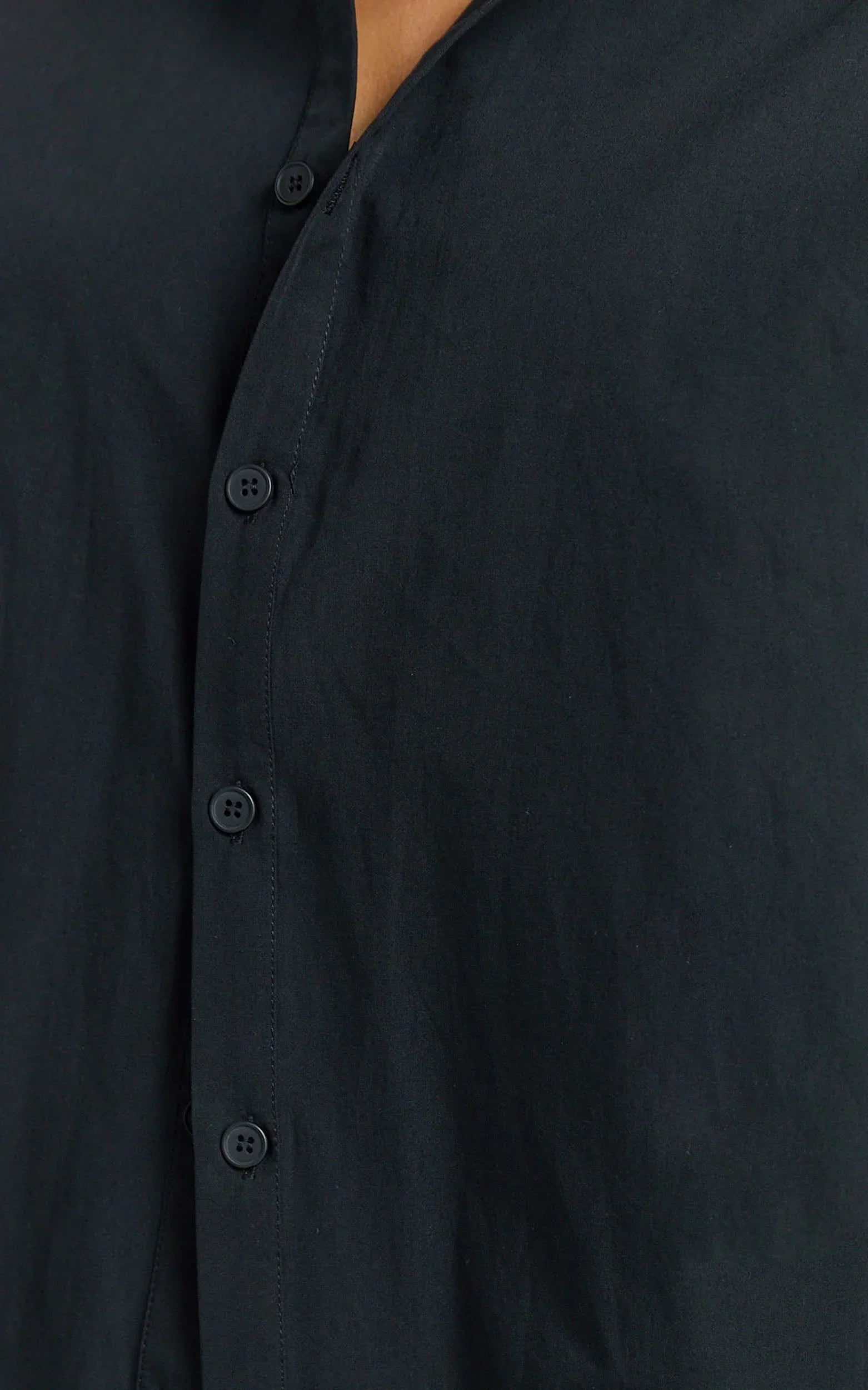 Amaris Top - Long Sleeve Open Back Tie Shirt in Black