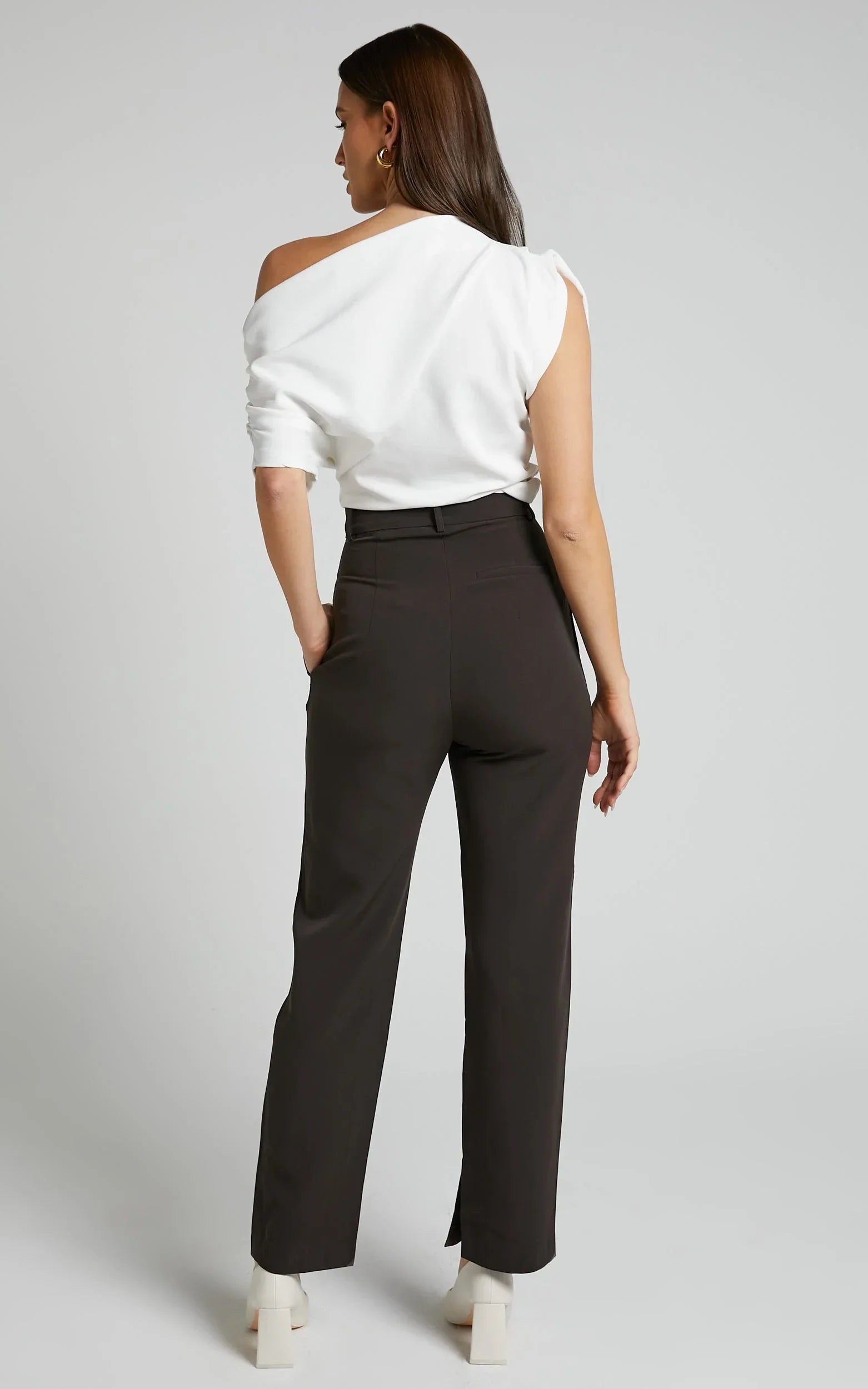 Rogers Pants - High Waisted Pants in Charcoal