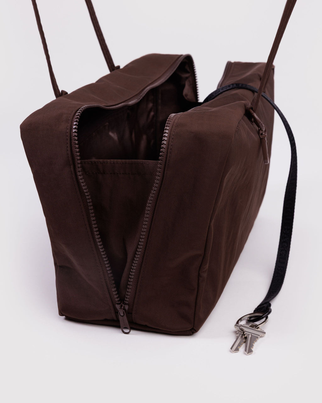 Medium Nylon Bowler Bag - Coffee - image 4