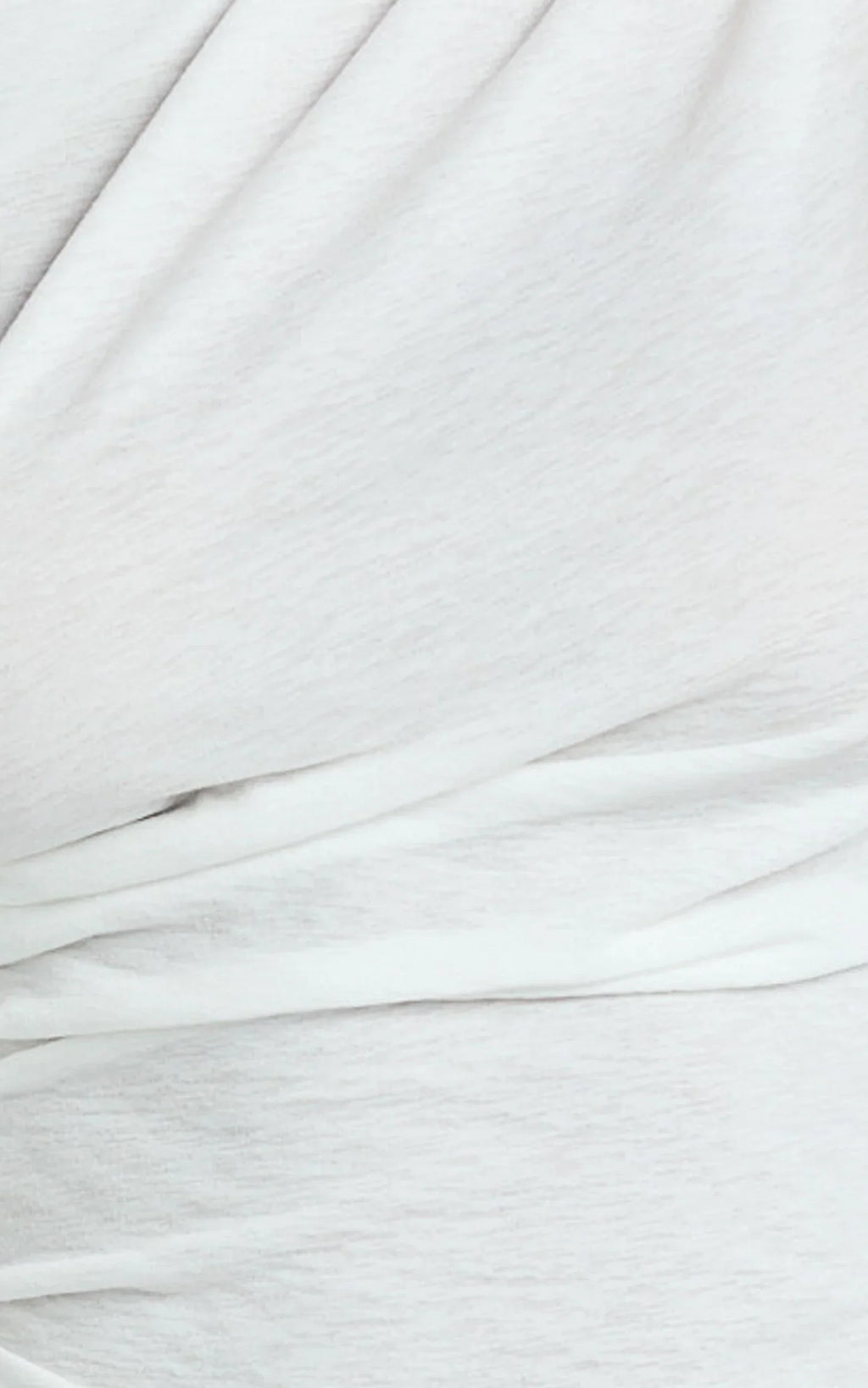 Hillary Top - Asymmetric Ruched Side Jersey Top in Stark White