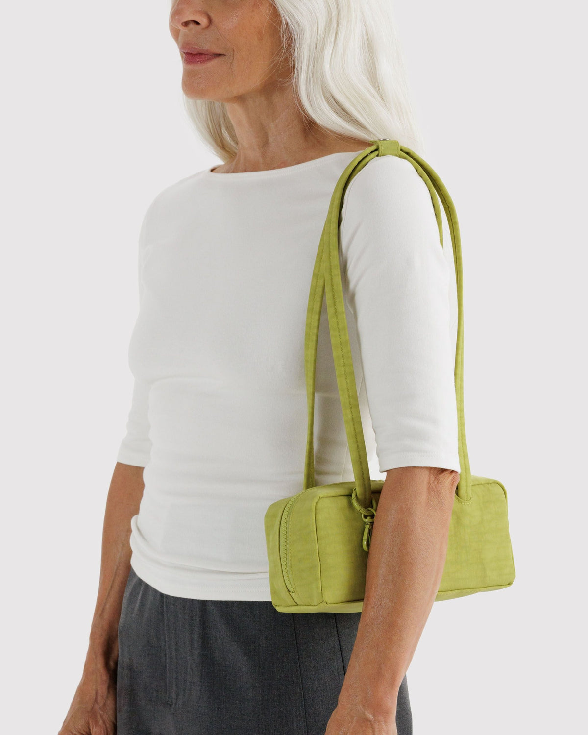 Small Nylon Bowler Bag - Chartreuse - image 2