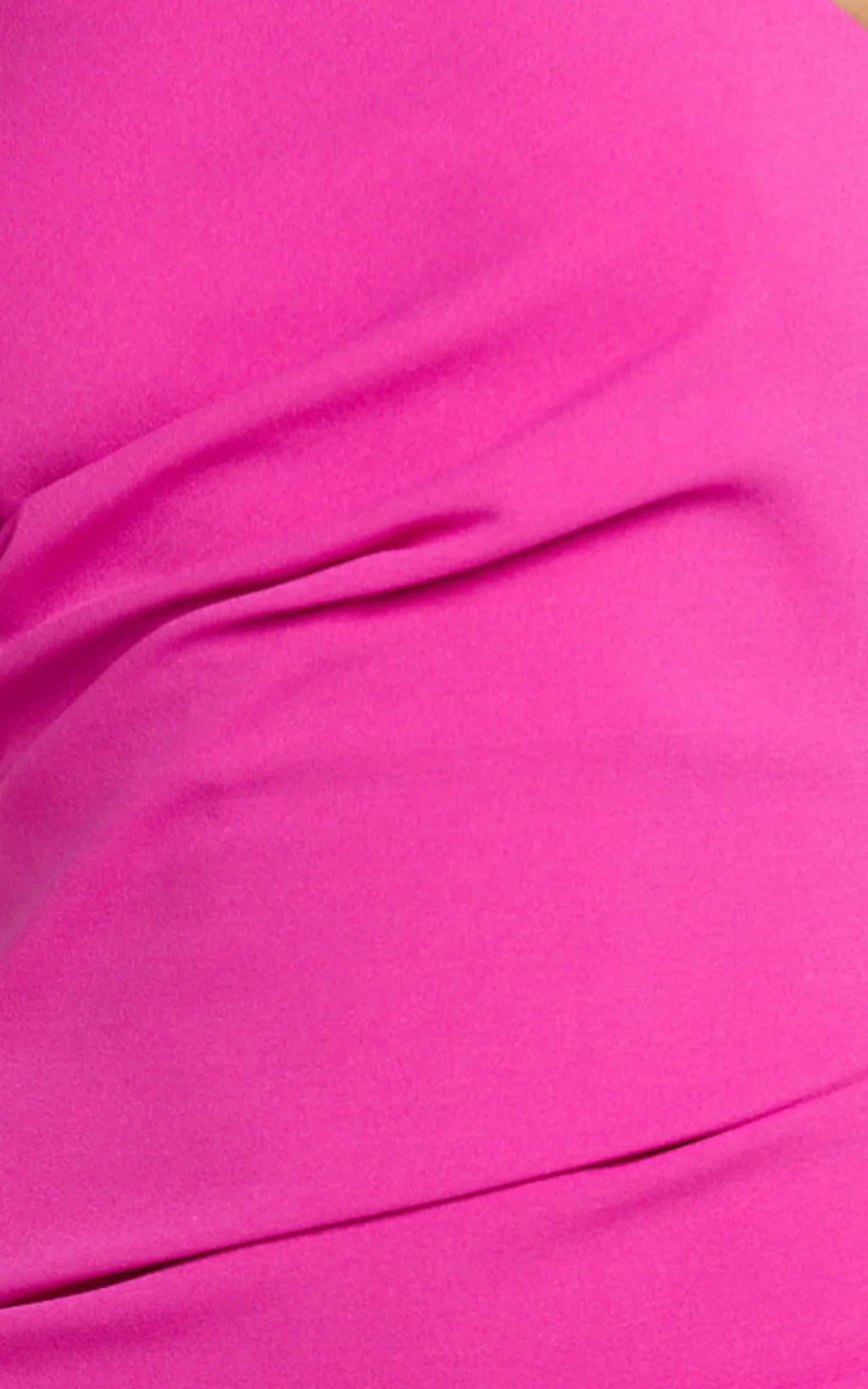 Calanthe Midi Dress - Strapless Tuck Detail Dress in Orchid