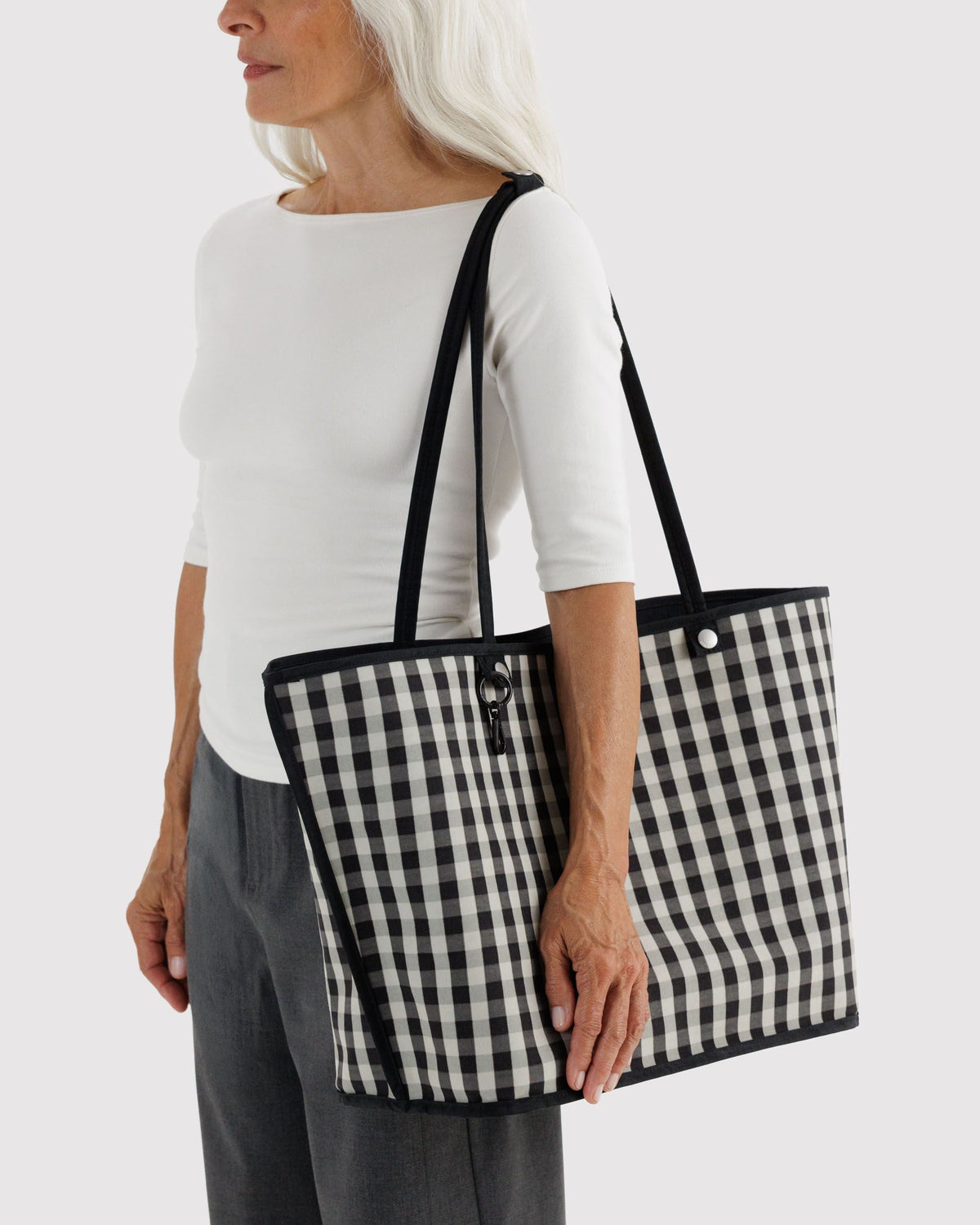 Large Nylon Reversible Tote - Black Mix - image 4