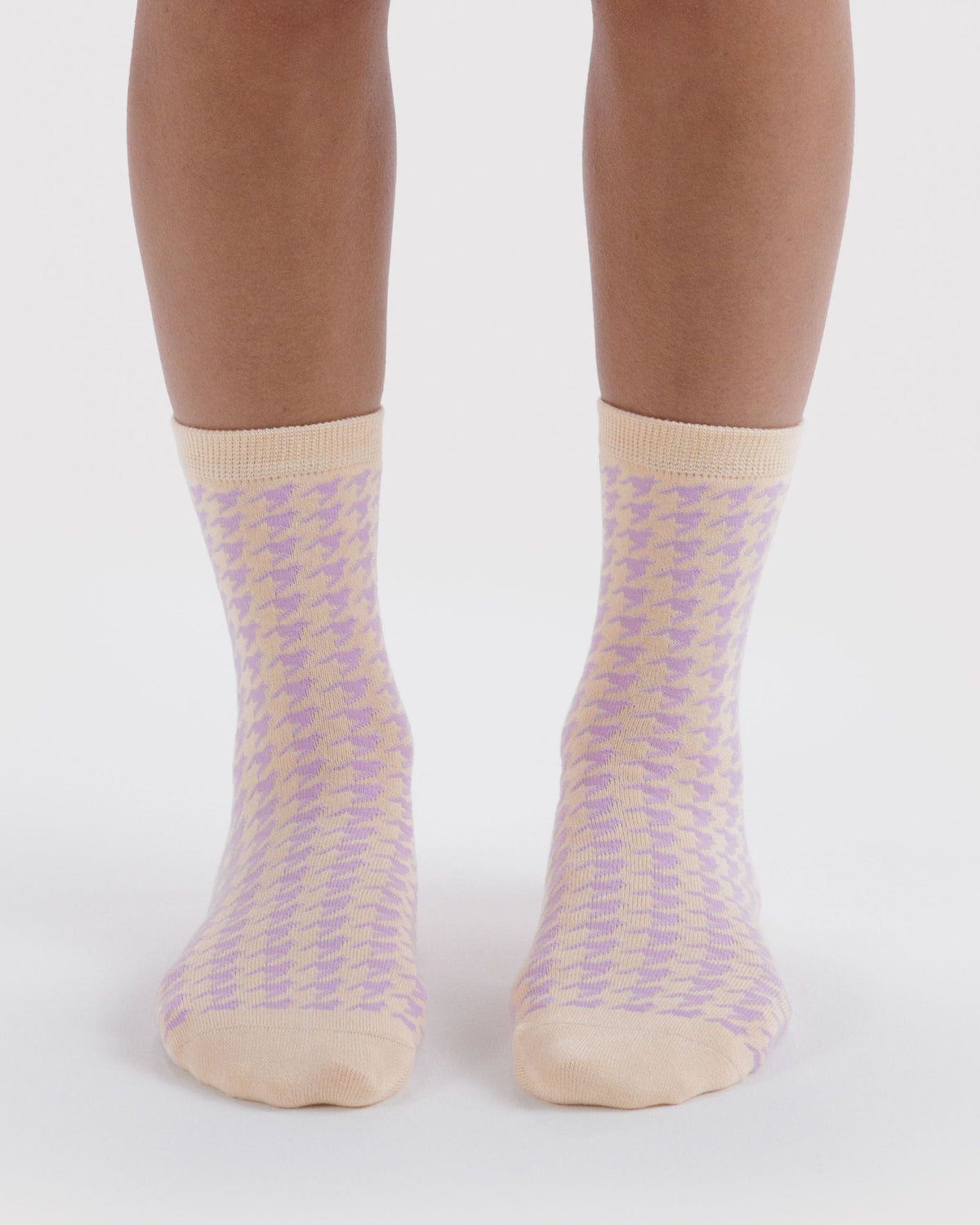 Crew Sock - Pink Houndstooth - image 2